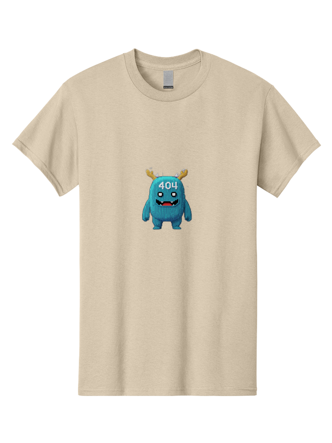 404-Monster-2 Men'S Graphic Tee, 100% Cotton, Comfortable Casual Summer Wear, Machine Washable, Cute Monster, Error Page, 404 Page, Funny Creature, Cartoon Character, Error Message, Digital Art, Web Design, Pixel Art Baa099