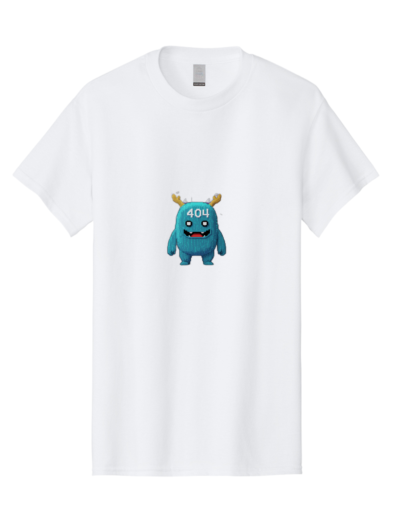 404-Monster-2 Men'S Graphic Tee, 100% Cotton, Comfortable Casual Summer Wear, Machine Washable, Cute Monster, Error Page, 404 Page, Funny Creature, Cartoon Character, Error Message, Digital Art, Web Design, Pixel Art Baa099