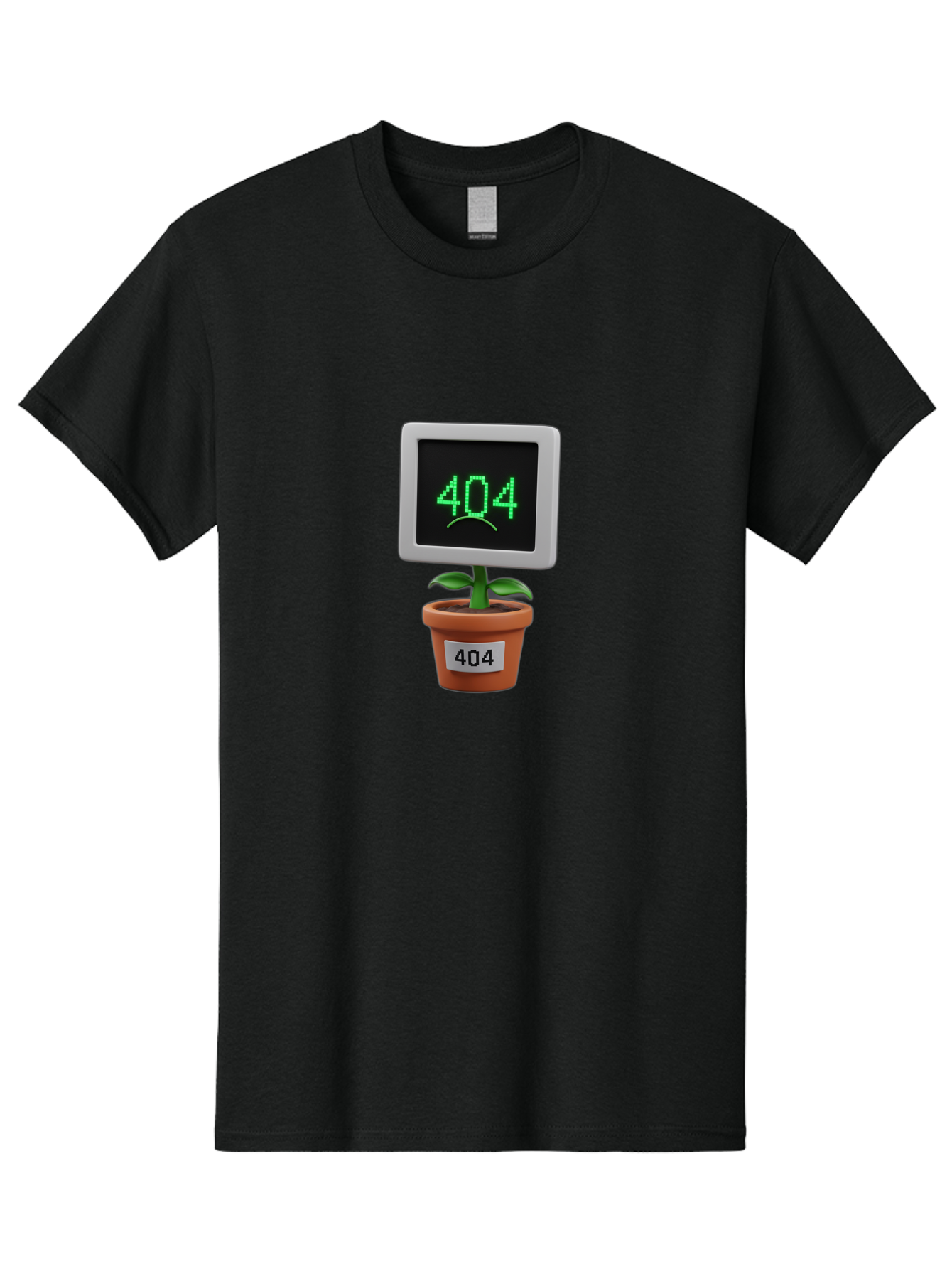 404-Plant Men'S Graphic Tee, 100% Cotton, Comfortable Casual Summer Wear, Machine Washable, 404 Error Message, Dead Link, Broken Page, Error Screen, Page Not Found, Digital Plant, Error Pot, Website Issue, Web Design Baa105