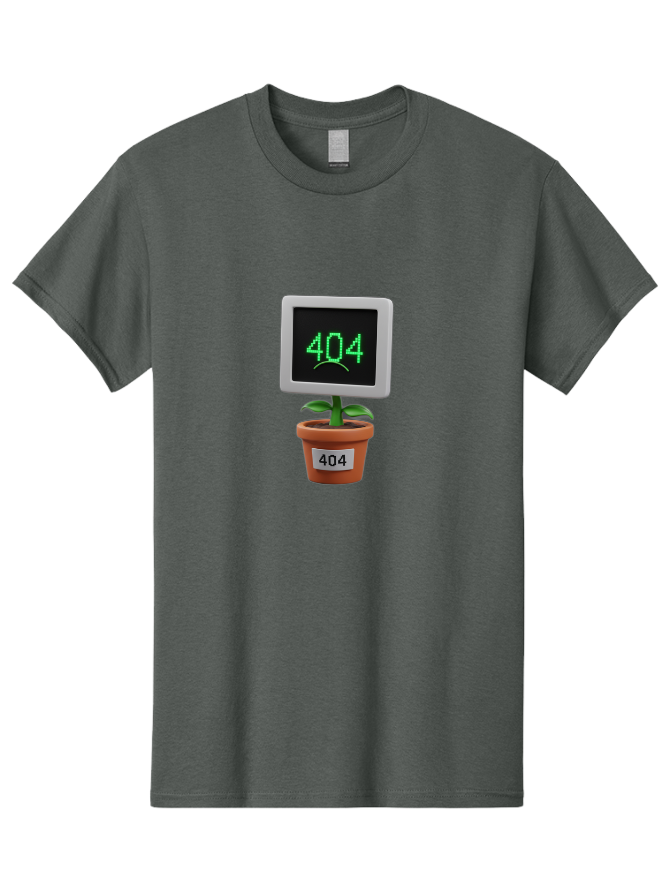 404-Plant Men'S Graphic Tee, 100% Cotton, Comfortable Casual Summer Wear, Machine Washable, 404 Error Message, Dead Link, Broken Page, Error Screen, Page Not Found, Digital Plant, Error Pot, Website Issue, Web Design Baa105