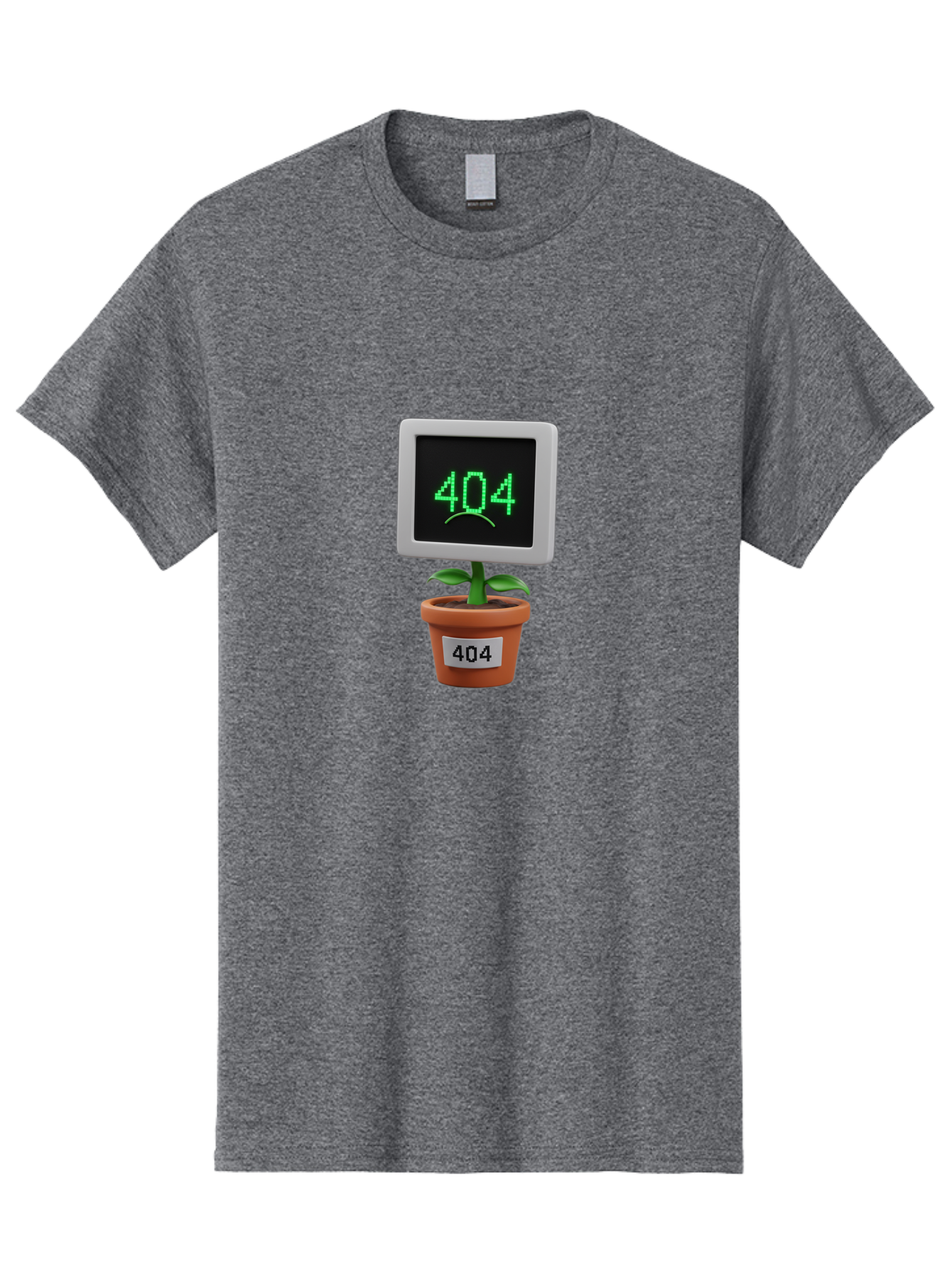 404-Plant Men'S Graphic Tee, 100% Cotton, Comfortable Casual Summer Wear, Machine Washable, 404 Error Message, Dead Link, Broken Page, Error Screen, Page Not Found, Digital Plant, Error Pot, Website Issue, Web Design Baa105