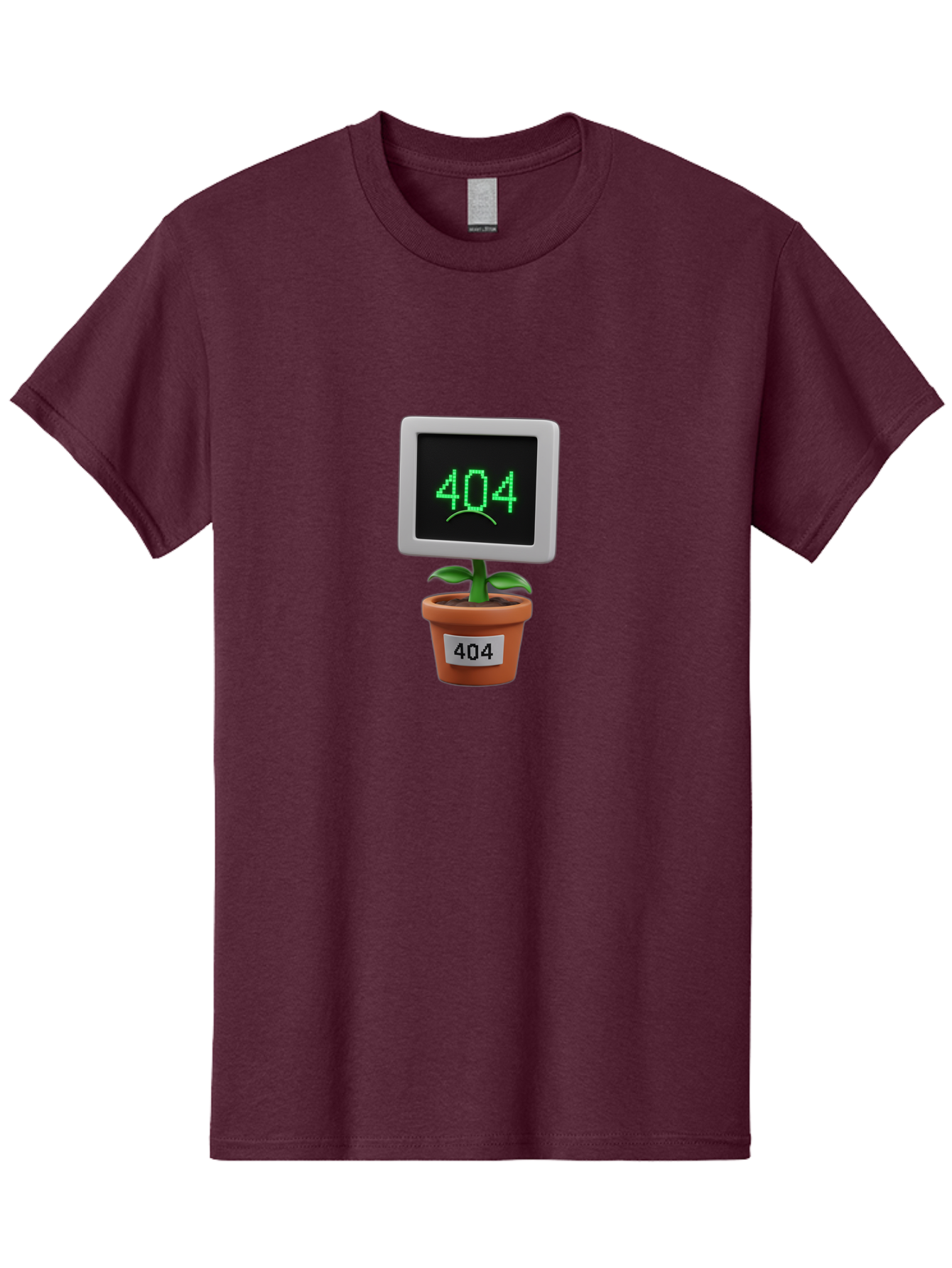 404-Plant Men'S Graphic Tee, 100% Cotton, Comfortable Casual Summer Wear, Machine Washable, 404 Error Message, Dead Link, Broken Page, Error Screen, Page Not Found, Digital Plant, Error Pot, Website Issue, Web Design Baa105