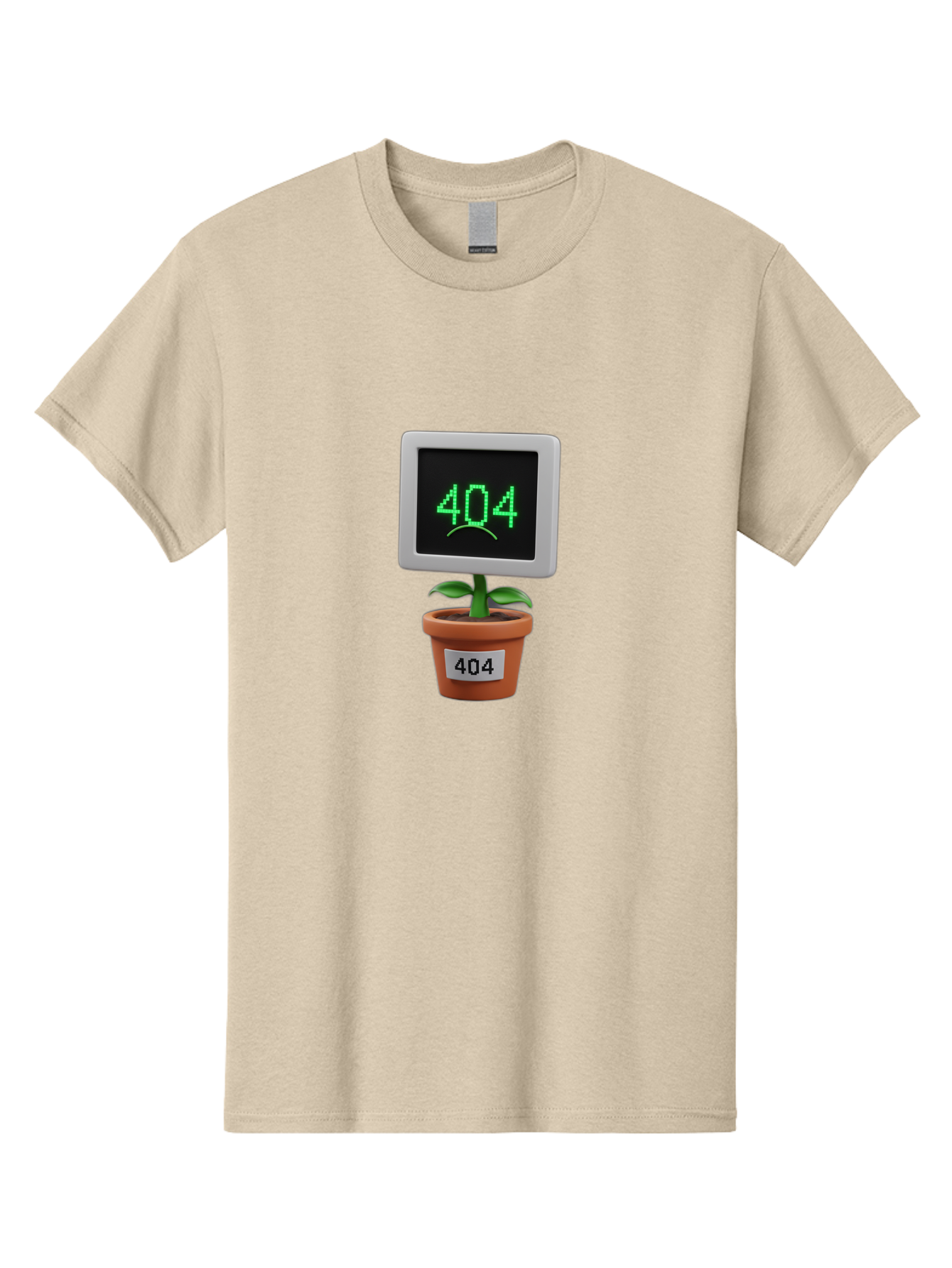 404-Plant Men'S Graphic Tee, 100% Cotton, Comfortable Casual Summer Wear, Machine Washable, 404 Error Message, Dead Link, Broken Page, Error Screen, Page Not Found, Digital Plant, Error Pot, Website Issue, Web Design Baa105