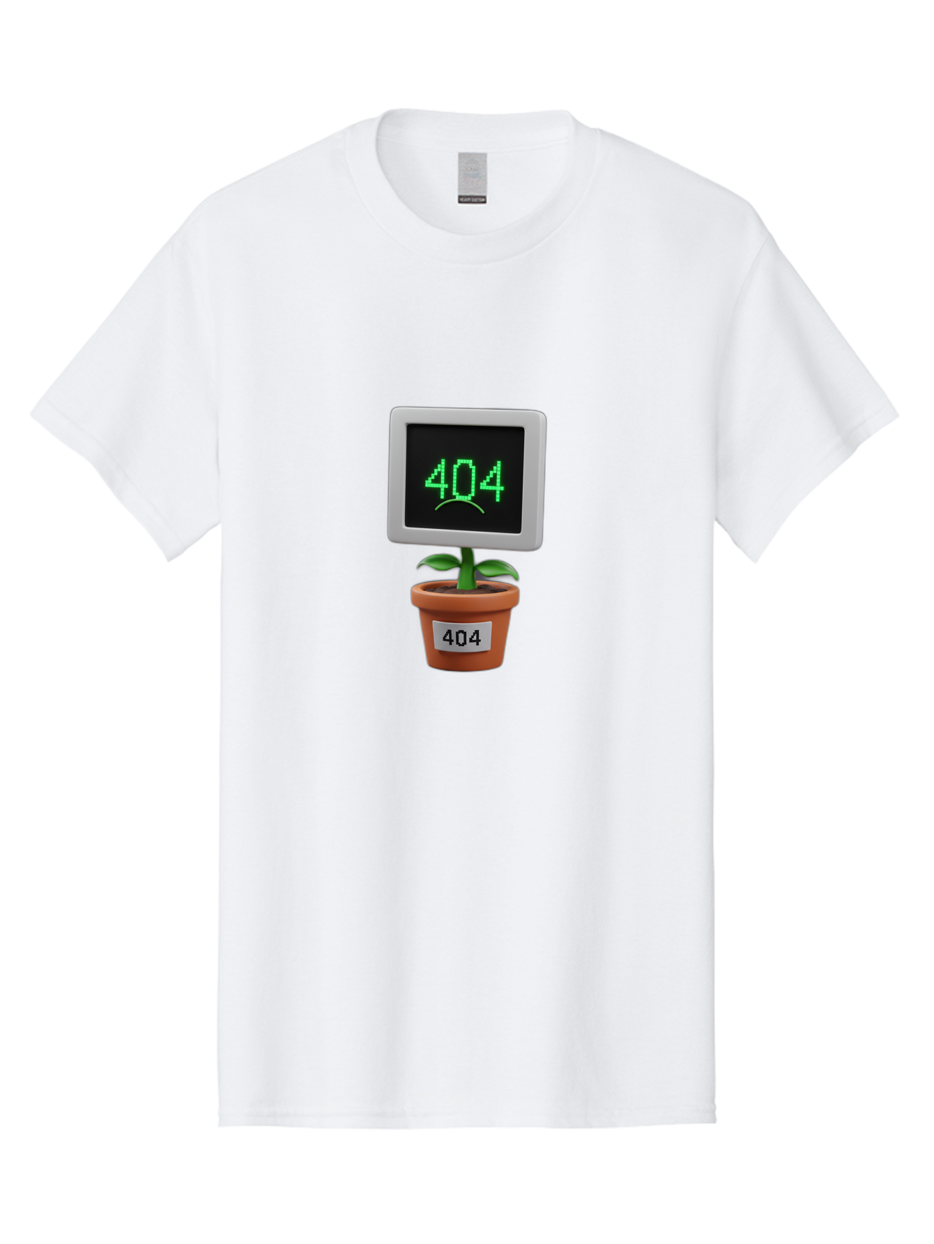 404-Plant Men'S Graphic Tee, 100% Cotton, Comfortable Casual Summer Wear, Machine Washable, 404 Error Message, Dead Link, Broken Page, Error Screen, Page Not Found, Digital Plant, Error Pot, Website Issue, Web Design Baa105