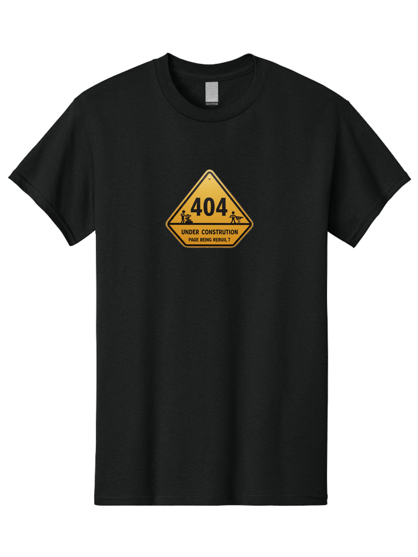 404-Under-Constrution Men'S Graphic Tee, 100% Cotton, Comfortable Casual Summer Wear, Machine Washable, 404 Error Page, Under Construction Sign, Website Maintenance, Web Development, Page Not Found, Website Under Repair, Construction Workers, Baa112
