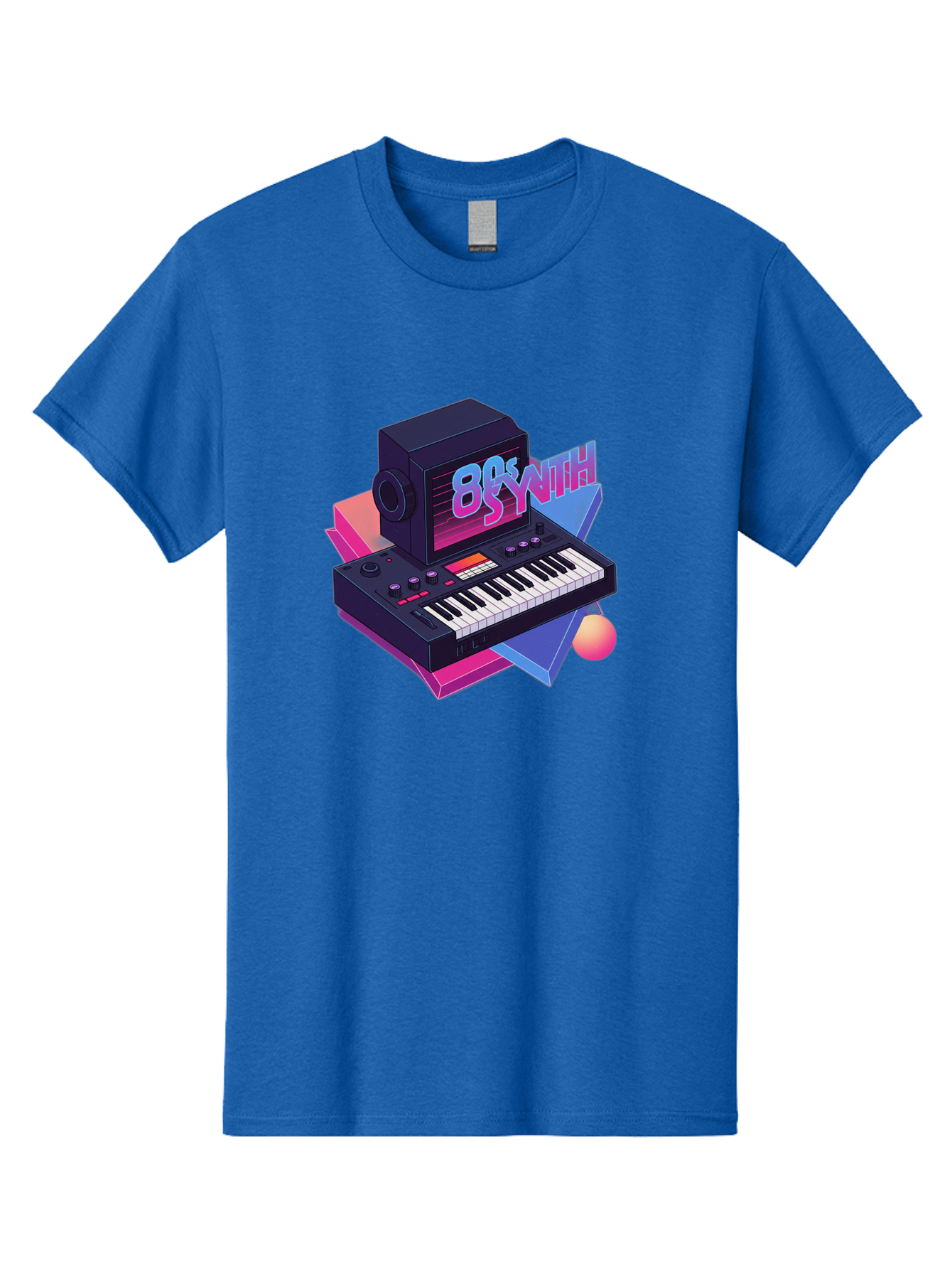 80S-Synth Men'S Graphic Tee, 100% Cotton, Comfortable Casual Summer Wear, Machine Washable, Retro Synthesizer, Vintage Electronic Keyboard, 80S Music Gear, Synthwave, Nostalgic Audio Equipment, Electronic Music Production, Baa119