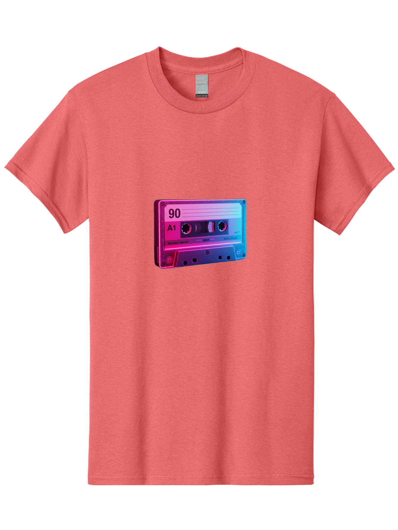 90-A1-Cassette-Tape Men'S Graphic Tee, 100% Cotton, Comfortable Casual Summer Wear, Machine Washable, Retro Cassette Tape, Vintage Music, Nostalgic Technology, 90S Music, A1 Mix Tape, Retro Aesthetics, Vinyl Revival, Music Nostalgia, Baa120