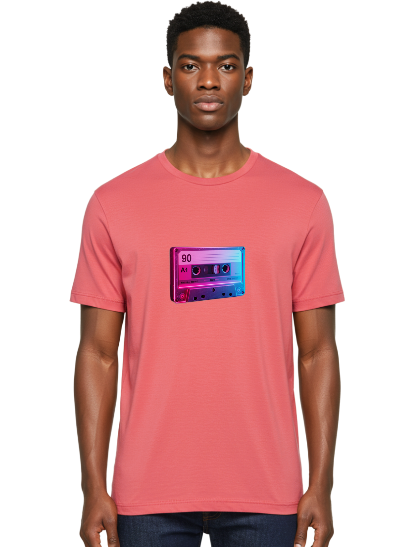 90-A1-Cassette-Tape Men'S Graphic Tee, 100% Cotton, Comfortable Casual Summer Wear, Machine Washable, Retro Cassette Tape, Vintage Music, Nostalgic Technology, 90S Music, A1 Mix Tape, Retro Aesthetics, Vinyl Revival, Music Nostalgia, Baa120