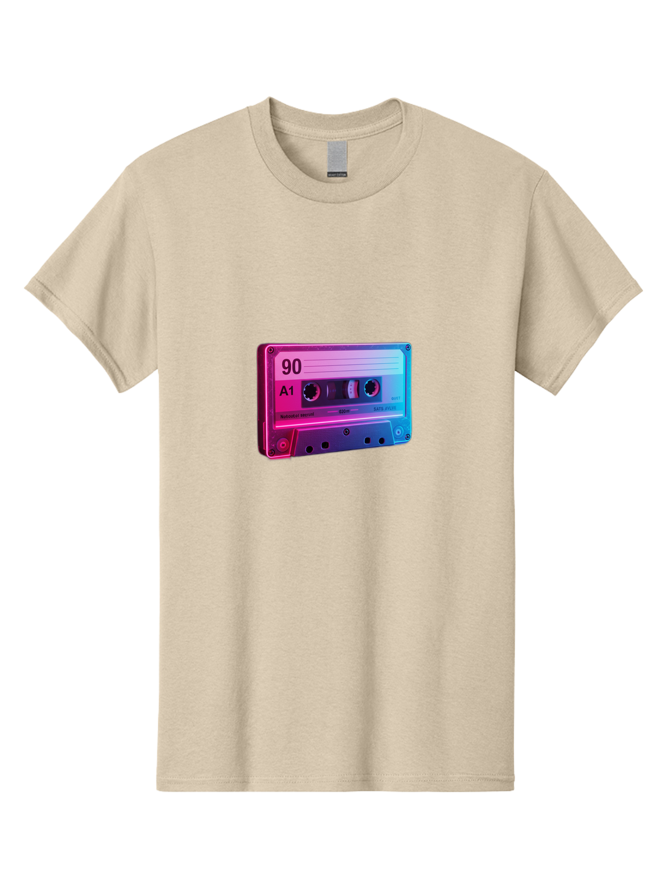 90-A1-Cassette-Tape Men'S Graphic Tee, 100% Cotton, Comfortable Casual Summer Wear, Machine Washable, Retro Cassette Tape, Vintage Music, Nostalgic Technology, 90S Music, A1 Mix Tape, Retro Aesthetics, Vinyl Revival, Music Nostalgia, Baa120