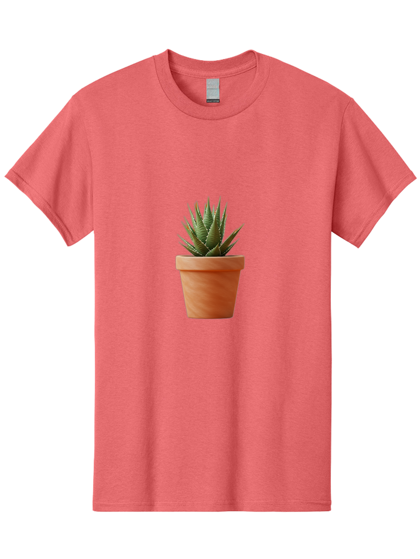 Agave-In-Terracotta-Pot Men'S Graphic Tee, 100% Cotton, Comfortable Casual Summer Wear, Machine Washable, Aloe Vera In Terracotta Pot, Succulent Plant, Indoor Decor, Minimalist Design, Low Maintenance, Green Leaves, Spiky Texture, Home Decor Baa124