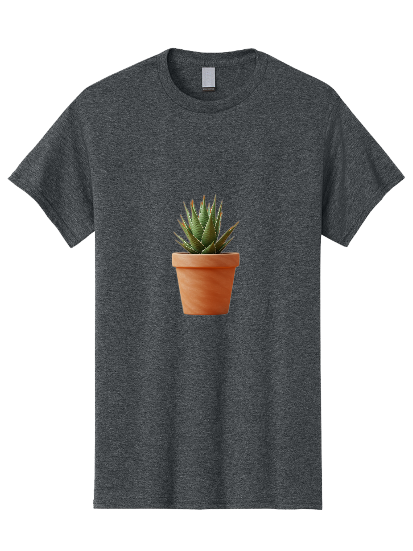 Agave-In-Terracotta-Pot Men'S Graphic Tee, 100% Cotton, Comfortable Casual Summer Wear, Machine Washable, Aloe Vera In Terracotta Pot, Succulent Plant, Indoor Decor, Minimalist Design, Low Maintenance, Green Leaves, Spiky Texture, Home Decor Baa124