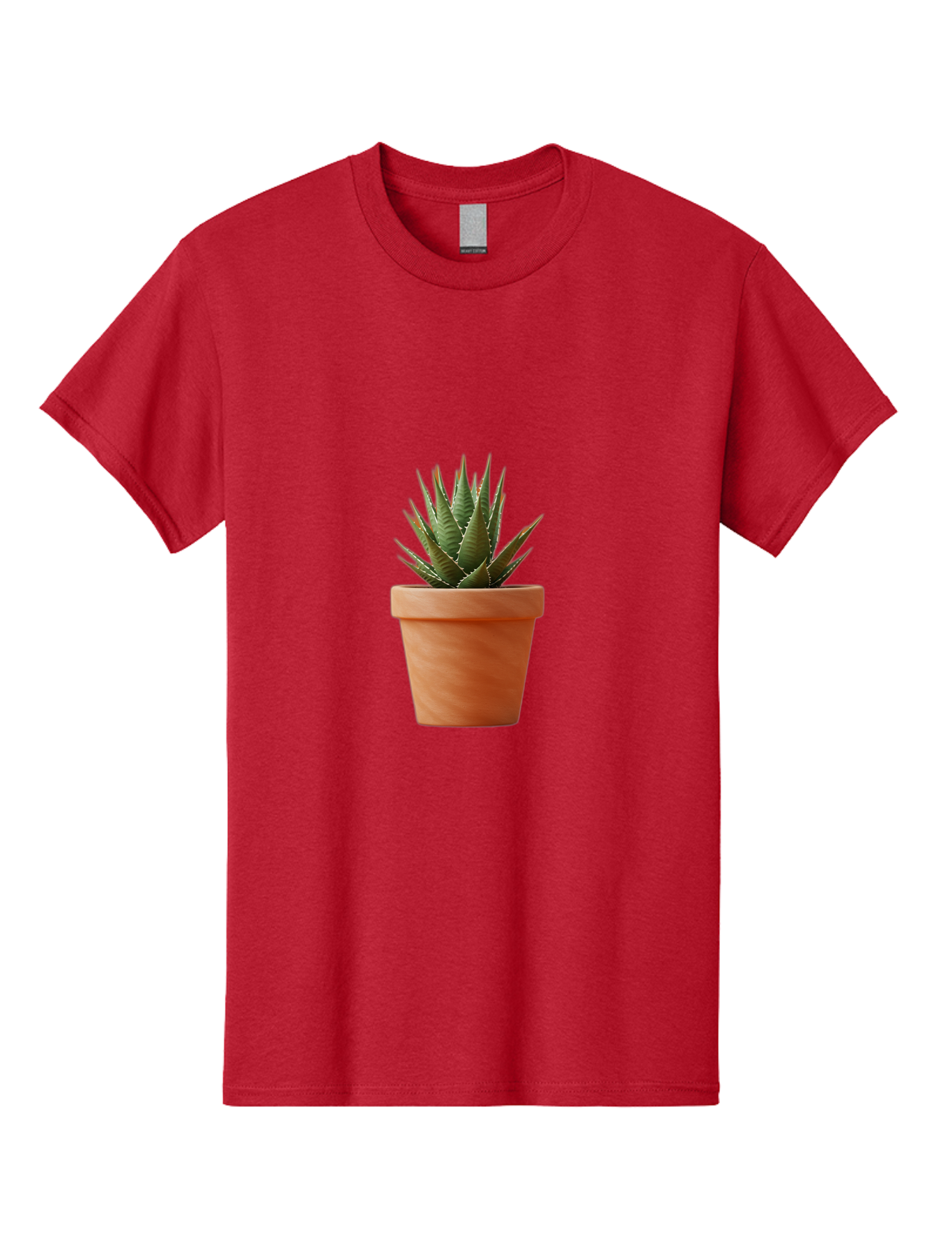 Agave-In-Terracotta-Pot Men'S Graphic Tee, 100% Cotton, Comfortable Casual Summer Wear, Machine Washable, Aloe Vera In Terracotta Pot, Succulent Plant, Indoor Decor, Minimalist Design, Low Maintenance, Green Leaves, Spiky Texture, Home Decor Baa124