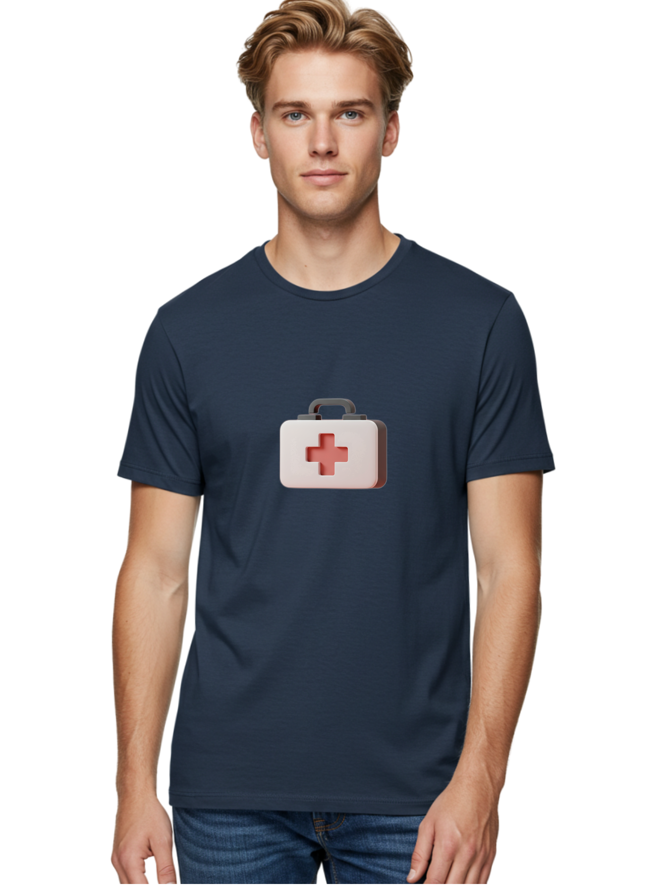 Aid-Kit-2 Men'S Graphic Tee, 100% Cotton, Comfortable Casual Summer Wear, Machine Washable, First Aid Kit, Medical Cross, Health Care, Emergency Response, Medical Symbol, Red Cross Baa125