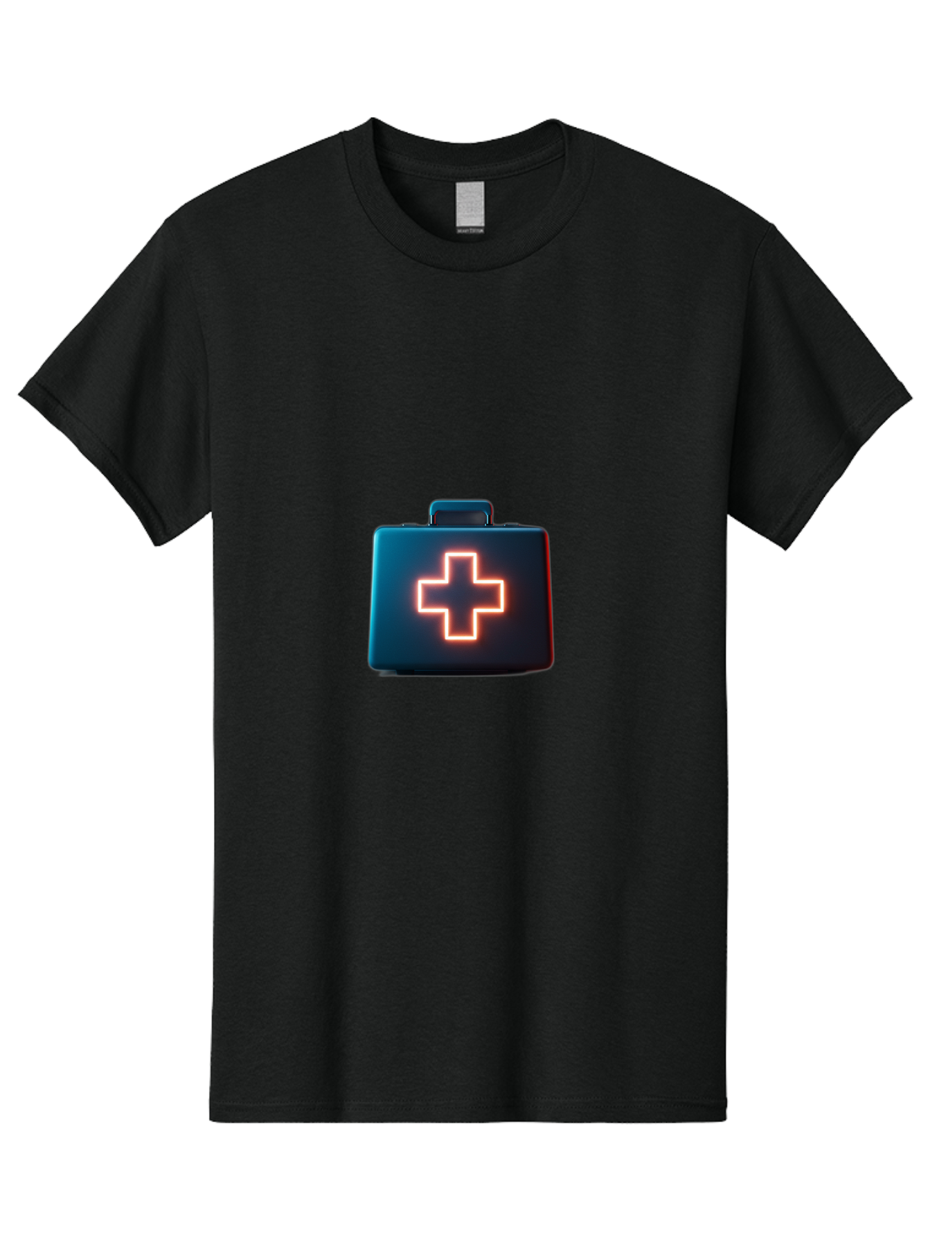 Aid-Kit Men'S Graphic Tee, 100% Cotton, Comfortable Casual Summer Wear, Machine Washable, Medical Kit, First Aid Box, Health Care, Emergency Response, Medical Cross, Neon Sign, 3D Rendering Baa126
