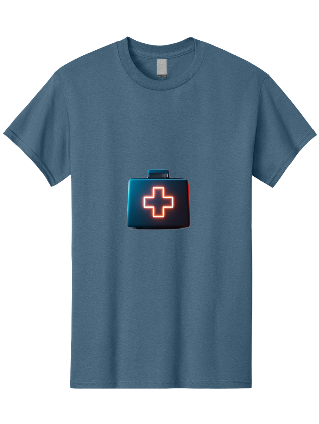 Aid-Kit Men'S Graphic Tee, 100% Cotton, Comfortable Casual Summer Wear, Machine Washable, Medical Kit, First Aid Box, Health Care, Emergency Response, Medical Cross, Neon Sign, 3D Rendering Baa126