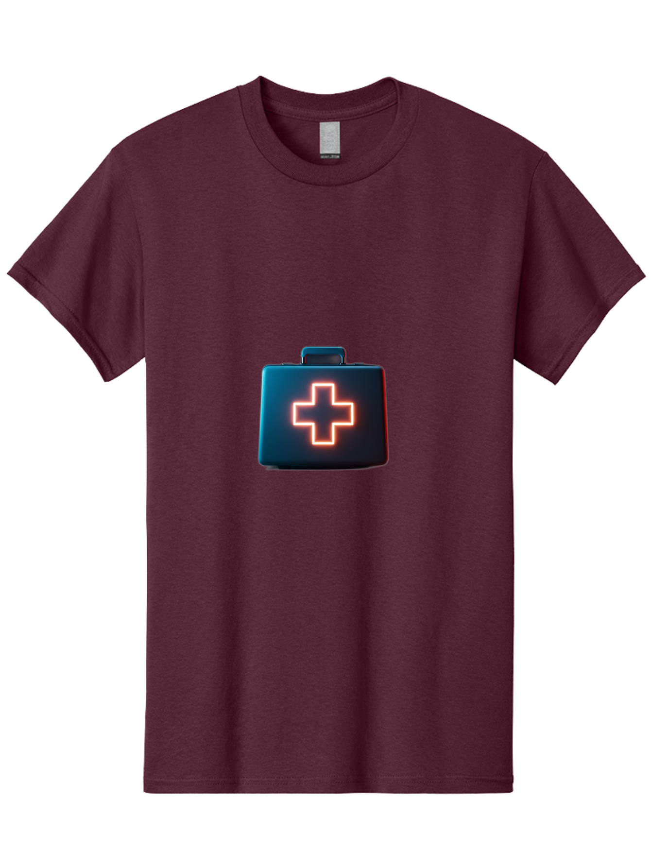Aid-Kit Men'S Graphic Tee, 100% Cotton, Comfortable Casual Summer Wear, Machine Washable, Medical Kit, First Aid Box, Health Care, Emergency Response, Medical Cross, Neon Sign, 3D Rendering Baa126