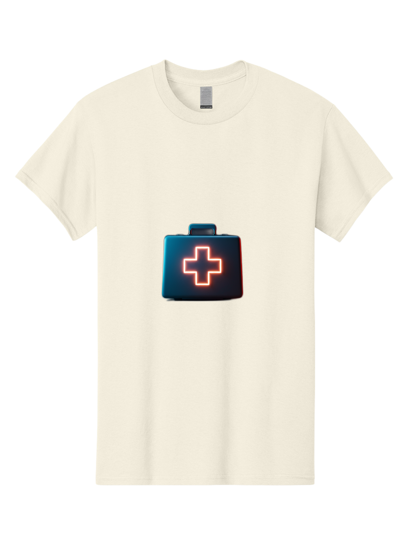 Aid-Kit Men'S Graphic Tee, 100% Cotton, Comfortable Casual Summer Wear, Machine Washable, Medical Kit, First Aid Box, Health Care, Emergency Response, Medical Cross, Neon Sign, 3D Rendering Baa126