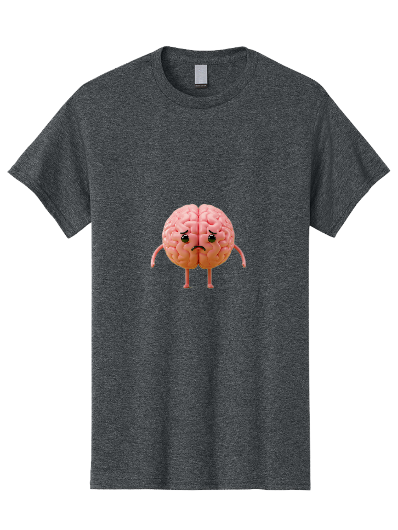 Angry-Brain-2 Men'S Graphic Tee, 100% Cotton, Comfortable Casual Summer Wear, Machine Washable, Cartoon Brain, Angry Face, Frustrated Expression, Anthropomorphic Character, Humorous Illustration, Brain With Attitude, Cognitive Humor, Baa131