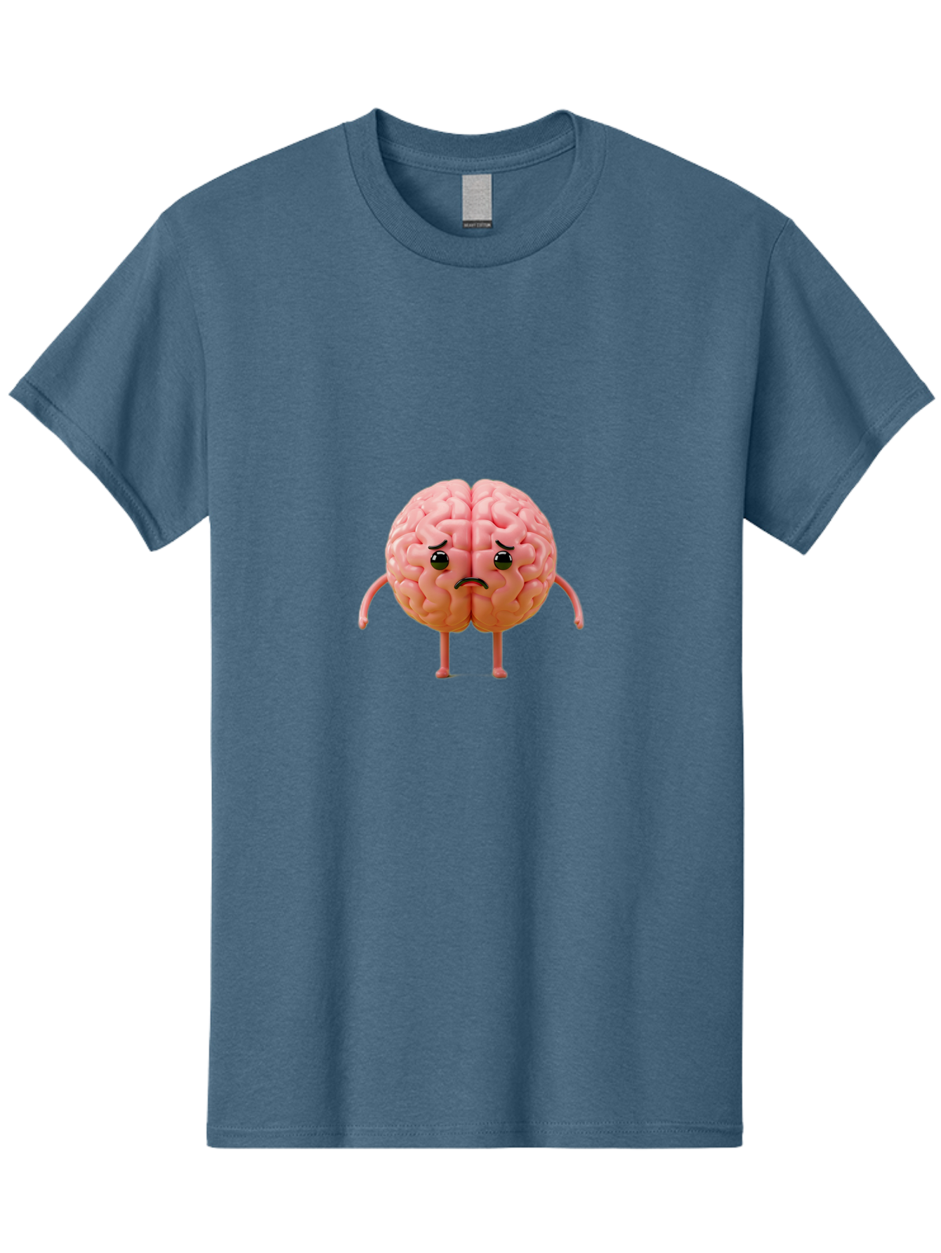 Angry-Brain-2 Men'S Graphic Tee, 100% Cotton, Comfortable Casual Summer Wear, Machine Washable, Cartoon Brain, Angry Face, Frustrated Expression, Anthropomorphic Character, Humorous Illustration, Brain With Attitude, Cognitive Humor, Baa131