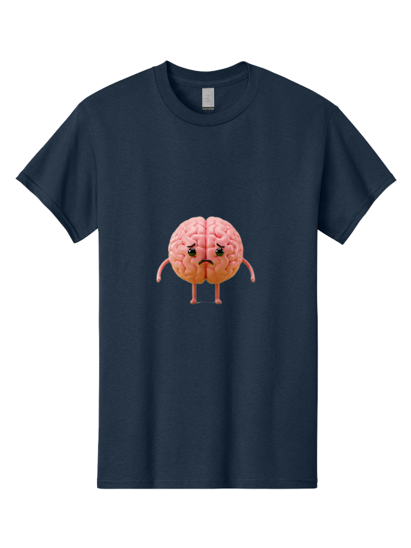Angry-Brain-2 Men'S Graphic Tee, 100% Cotton, Comfortable Casual Summer Wear, Machine Washable, Cartoon Brain, Angry Face, Frustrated Expression, Anthropomorphic Character, Humorous Illustration, Brain With Attitude, Cognitive Humor, Baa131