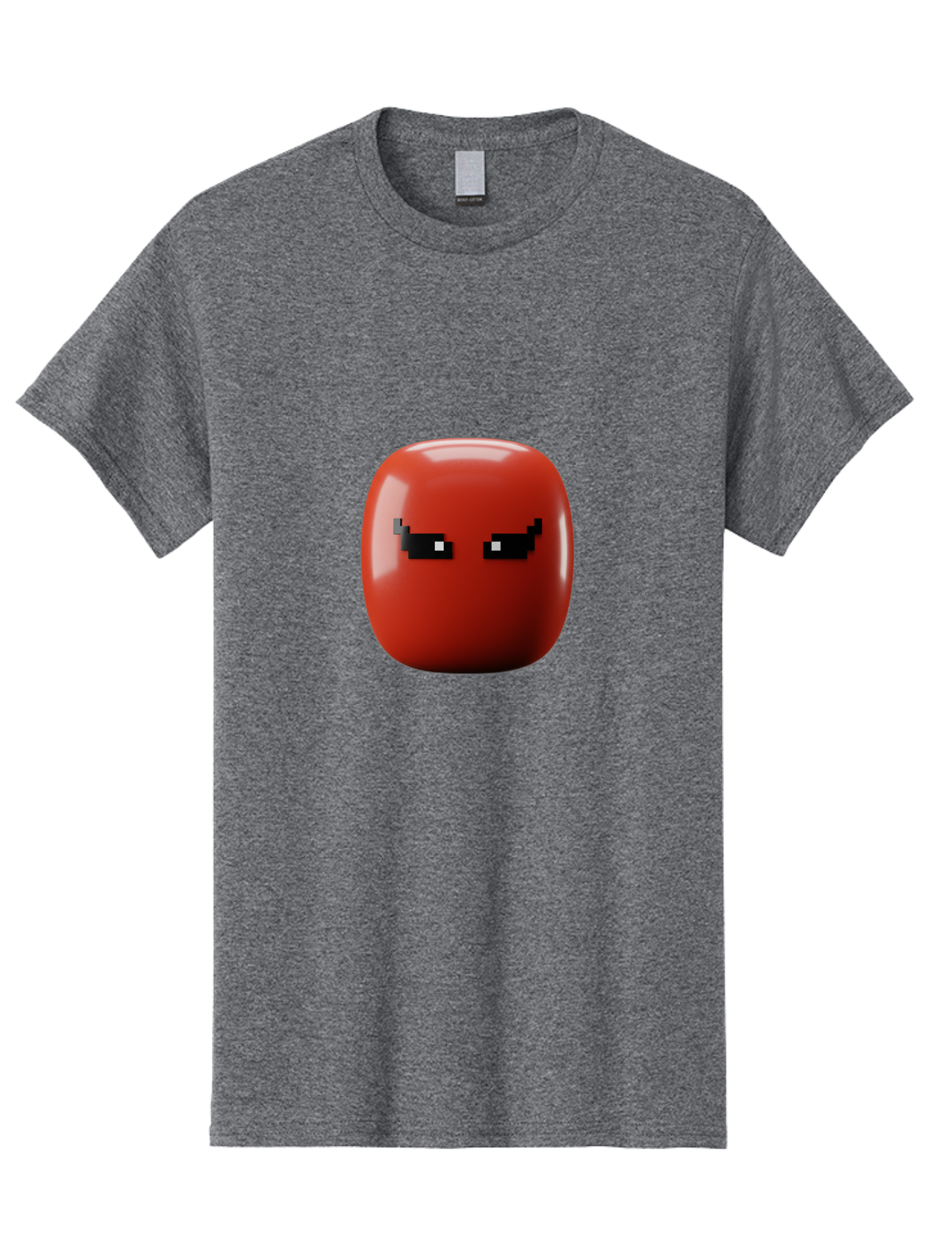Angry-Tomato Men'S Graphic Tee, 100% Cotton, Comfortable Casual Summer Wear, Machine Washable, Angry Face, Pixel Art Style, Digital Illustration, Red Tomato, Emotive Expression, Playful Design, Cartoon Character Baa135