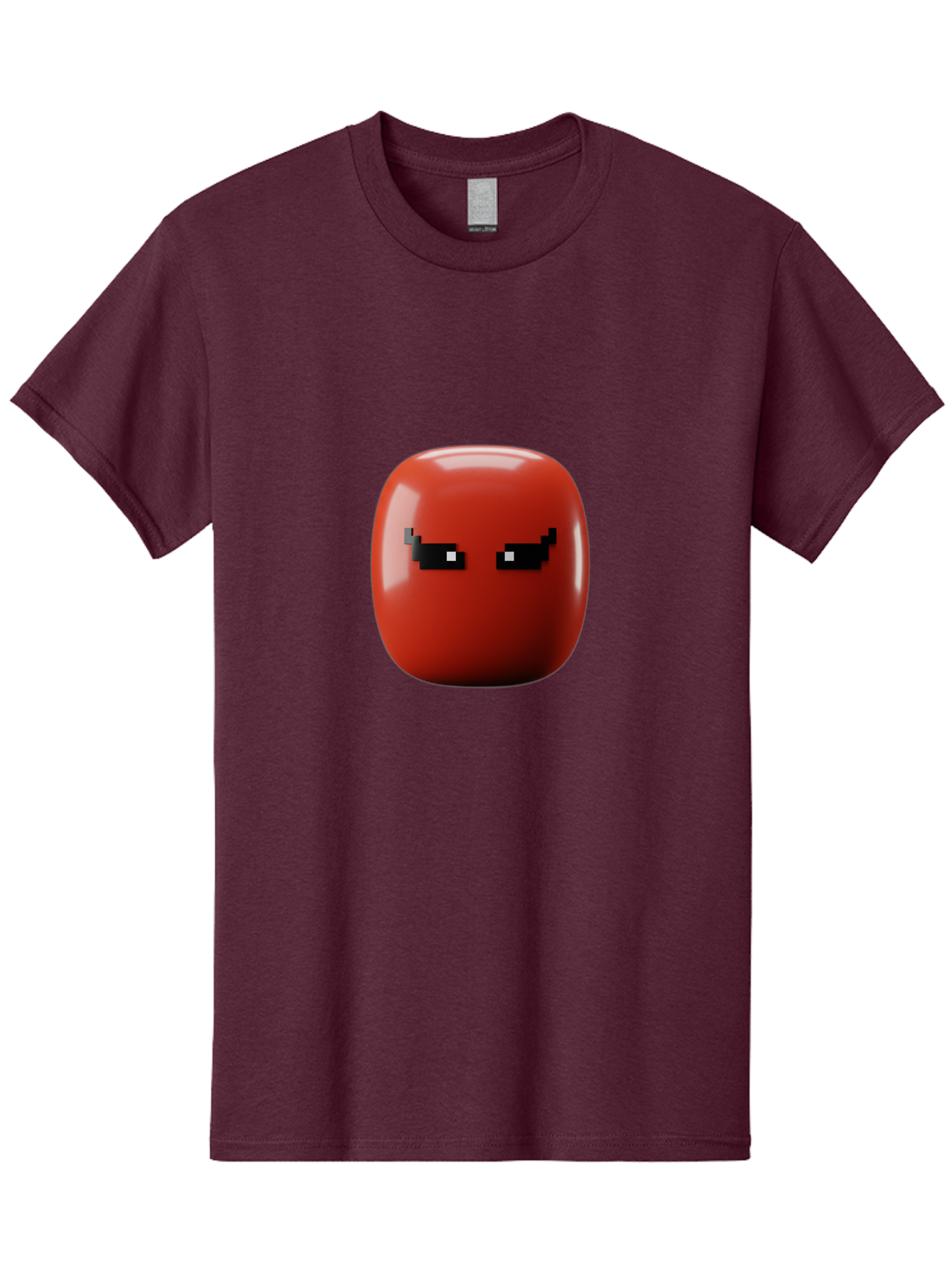 Angry-Tomato Men'S Graphic Tee, 100% Cotton, Comfortable Casual Summer Wear, Machine Washable, Angry Face, Pixel Art Style, Digital Illustration, Red Tomato, Emotive Expression, Playful Design, Cartoon Character Baa135