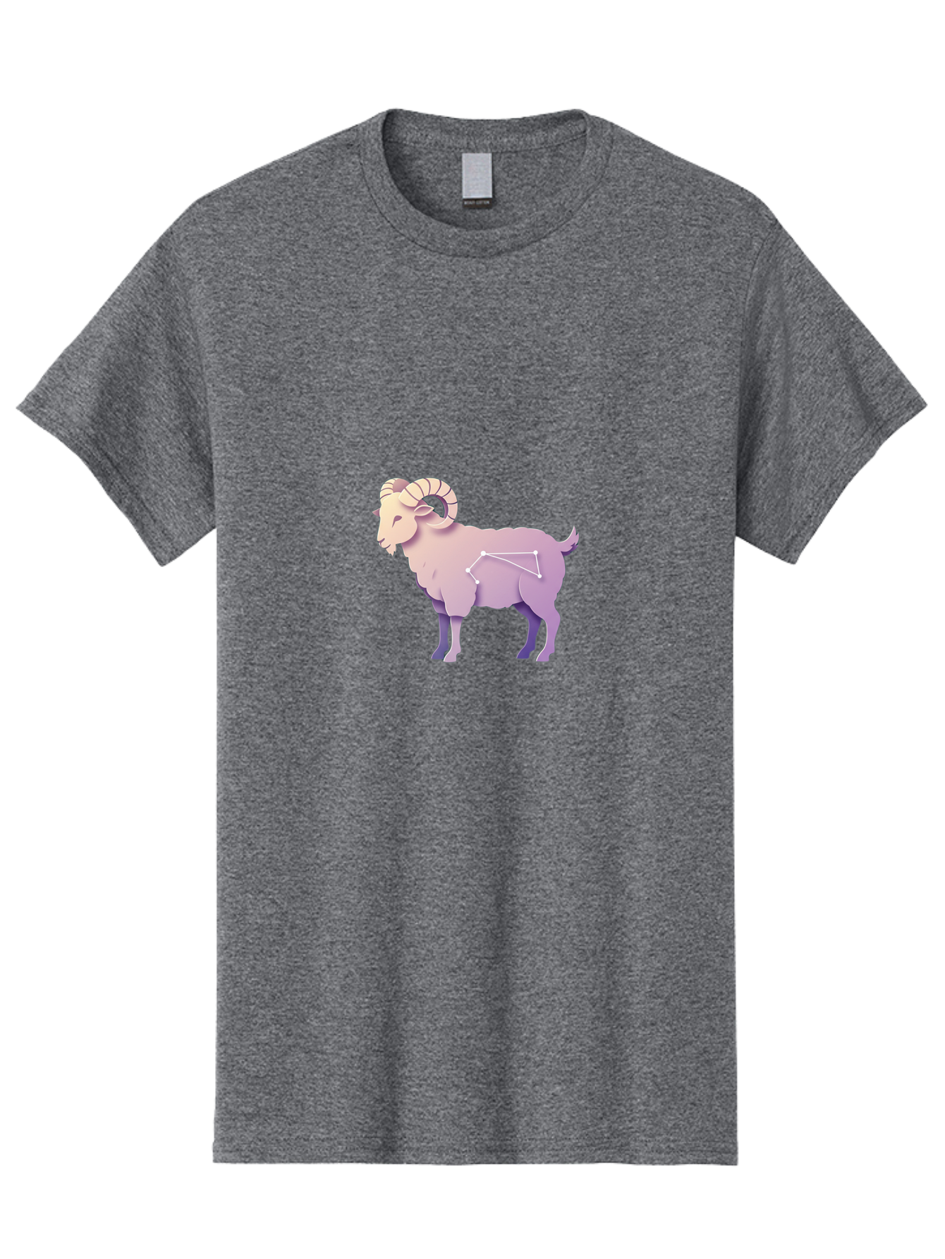 Aries-Constellation-Goat Men'S Graphic Tee, 100% Cotton, Comfortable Casual Summer Wear, Machine Washable, Ram Constellation, Aries Zodiac Sign, Goat Symbolism, Astrology Illustration, Horoscope Graphics, Constellation Diagram, Zodiac Artwork Baa138