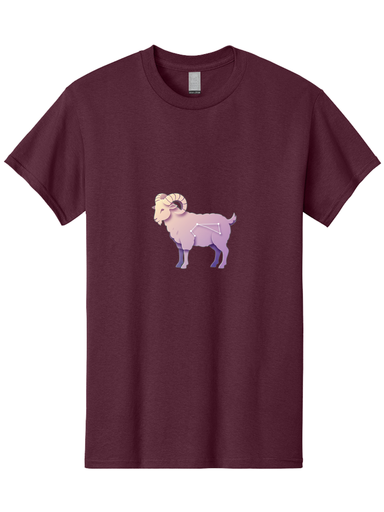 Aries-Constellation-Goat Men'S Graphic Tee, 100% Cotton, Comfortable Casual Summer Wear, Machine Washable, Ram Constellation, Aries Zodiac Sign, Goat Symbolism, Astrology Illustration, Horoscope Graphics, Constellation Diagram, Zodiac Artwork Baa138