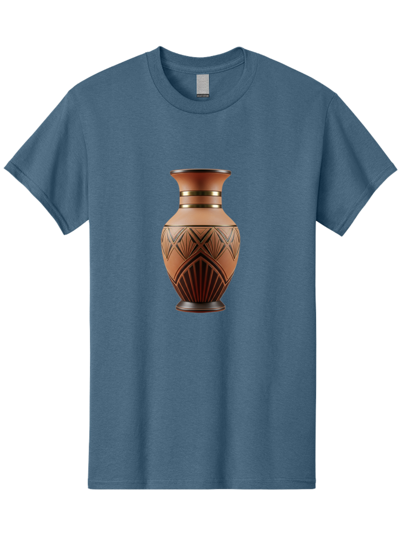 Art-Deco-Vase Men'S Graphic Tee, 100% Cotton, Comfortable Casual Summer Wear, Machine Washable, Copper Vase, Antique Vase, Decorative Vase, Geometric Patterns, Ornate Design, Vintage Decor, Luxury Home Decor, Elegant Interior Design, Baa139
