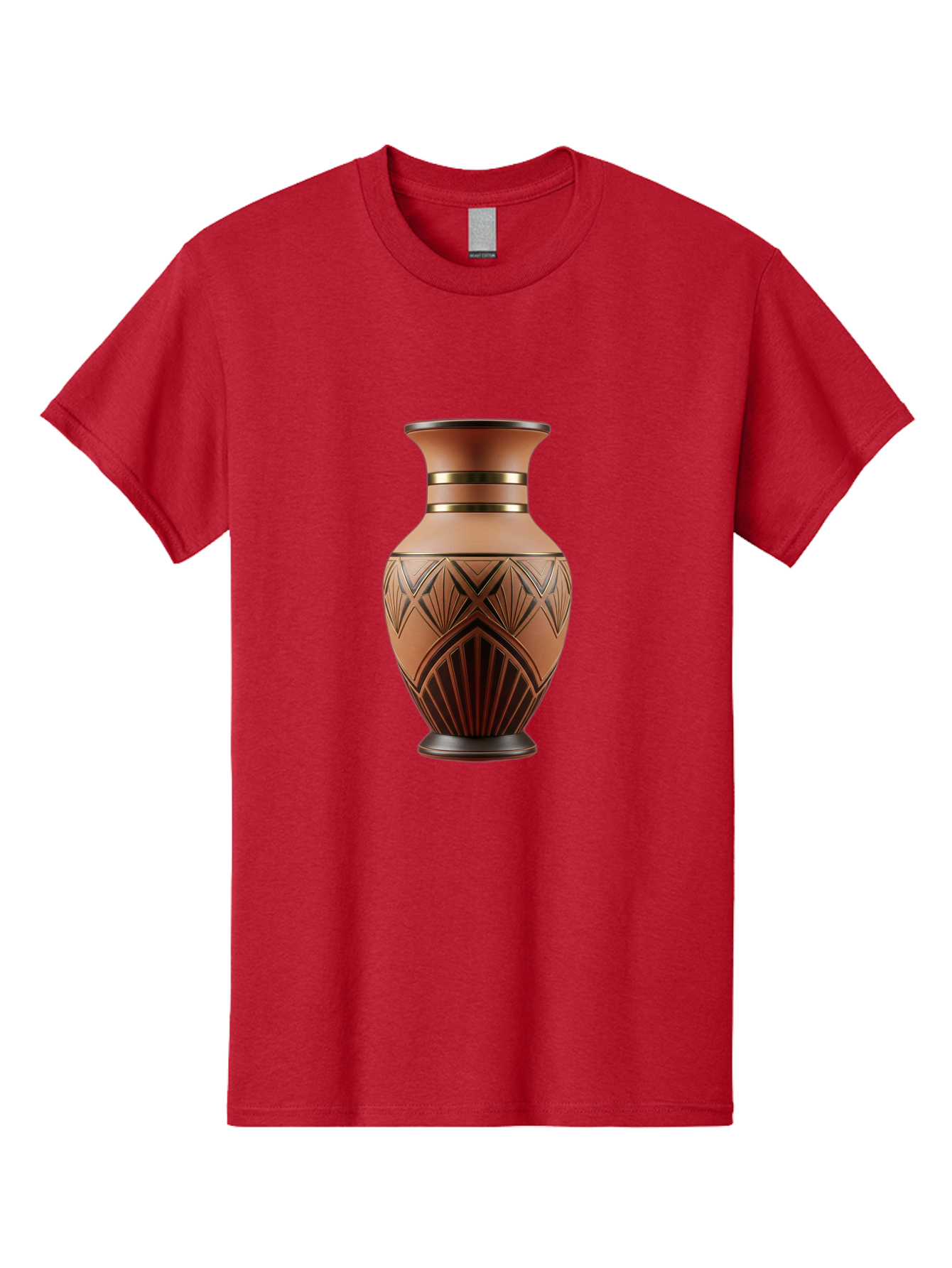 Art-Deco-Vase Men'S Graphic Tee, 100% Cotton, Comfortable Casual Summer Wear, Machine Washable, Copper Vase, Antique Vase, Decorative Vase, Geometric Patterns, Ornate Design, Vintage Decor, Luxury Home Decor, Elegant Interior Design, Baa139