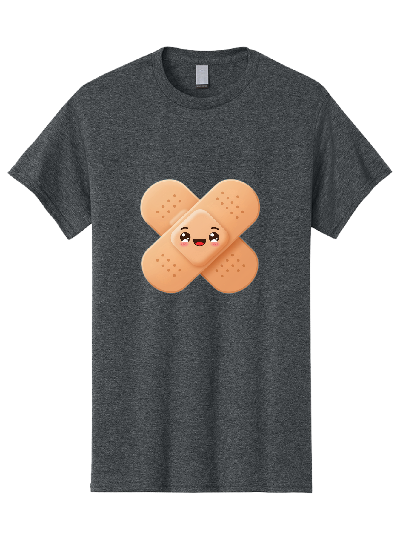 Band-Aid-Cartoon Men'S Graphic Tee, 100% Cotton, Comfortable Casual Summer Wear, Machine Washable, Band-Aid With Face, Cartoon Character, Cute Emoji, Smiling Face, First Aid Kit, Wound Care, Medical Symbol, Adhesive Bandage Baa149