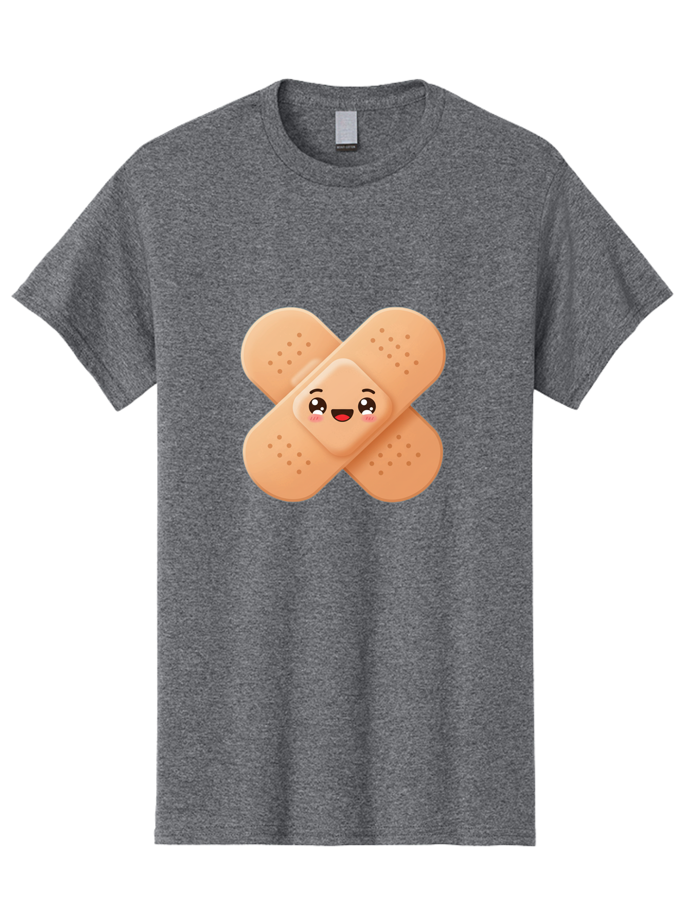 Band-Aid-Cartoon Men'S Graphic Tee, 100% Cotton, Comfortable Casual Summer Wear, Machine Washable, Band-Aid With Face, Cartoon Character, Cute Emoji, Smiling Face, First Aid Kit, Wound Care, Medical Symbol, Adhesive Bandage Baa149