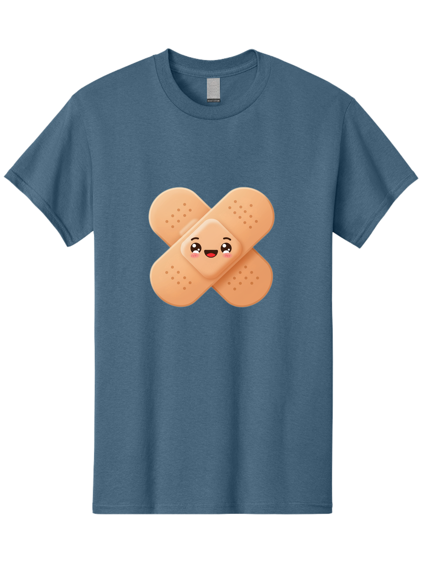 Band-Aid-Cartoon Men'S Graphic Tee, 100% Cotton, Comfortable Casual Summer Wear, Machine Washable, Band-Aid With Face, Cartoon Character, Cute Emoji, Smiling Face, First Aid Kit, Wound Care, Medical Symbol, Adhesive Bandage Baa149