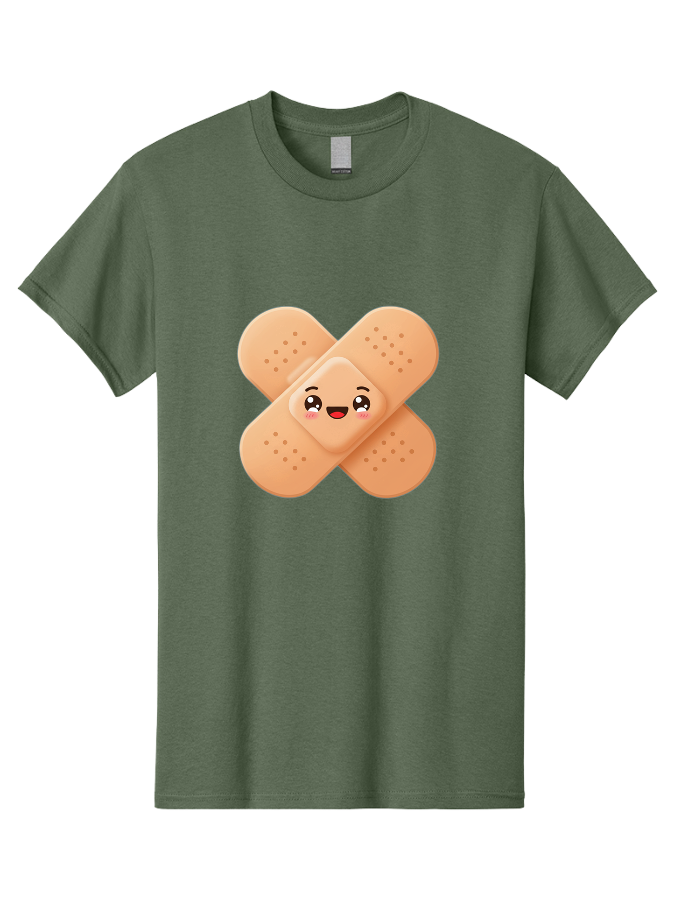 Band-Aid-Cartoon Men'S Graphic Tee, 100% Cotton, Comfortable Casual Summer Wear, Machine Washable, Band-Aid With Face, Cartoon Character, Cute Emoji, Smiling Face, First Aid Kit, Wound Care, Medical Symbol, Adhesive Bandage Baa149