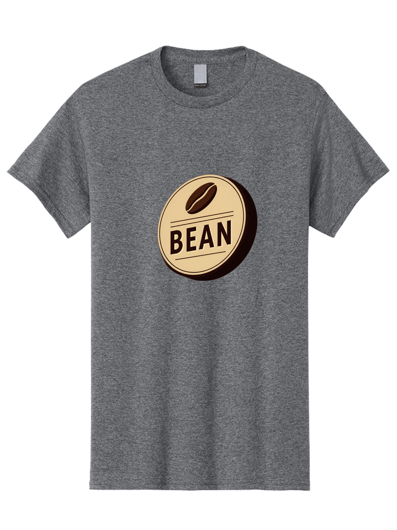 Bean Men'S Graphic Tee, 100% Cotton, Comfortable Casual Summer Wear, Machine Washable, Coffee Bean Label, Coffee Branding, Coffee Logo, Coffee Design, Minimalist Style, Simple Typography, Coffee Theme, Coffee Culture Baa156