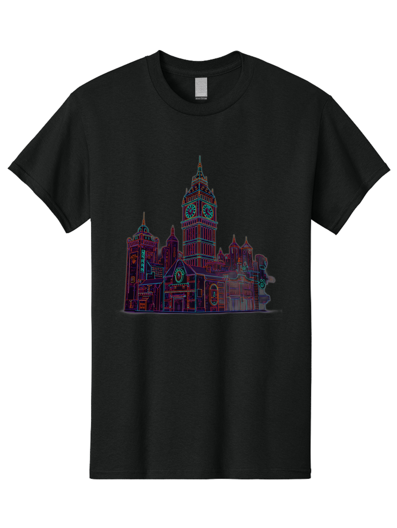 Big-Ben Men'S Graphic Tee, 100% Cotton, Comfortable Casual Summer Wear, Machine Washable, Big Ben, London Landmark, Clock Tower, Iconic Architecture, Gothic Style, Historic Building, Tourist Attraction, Cityscape, Urban Scene, Famous Monument, Baa160