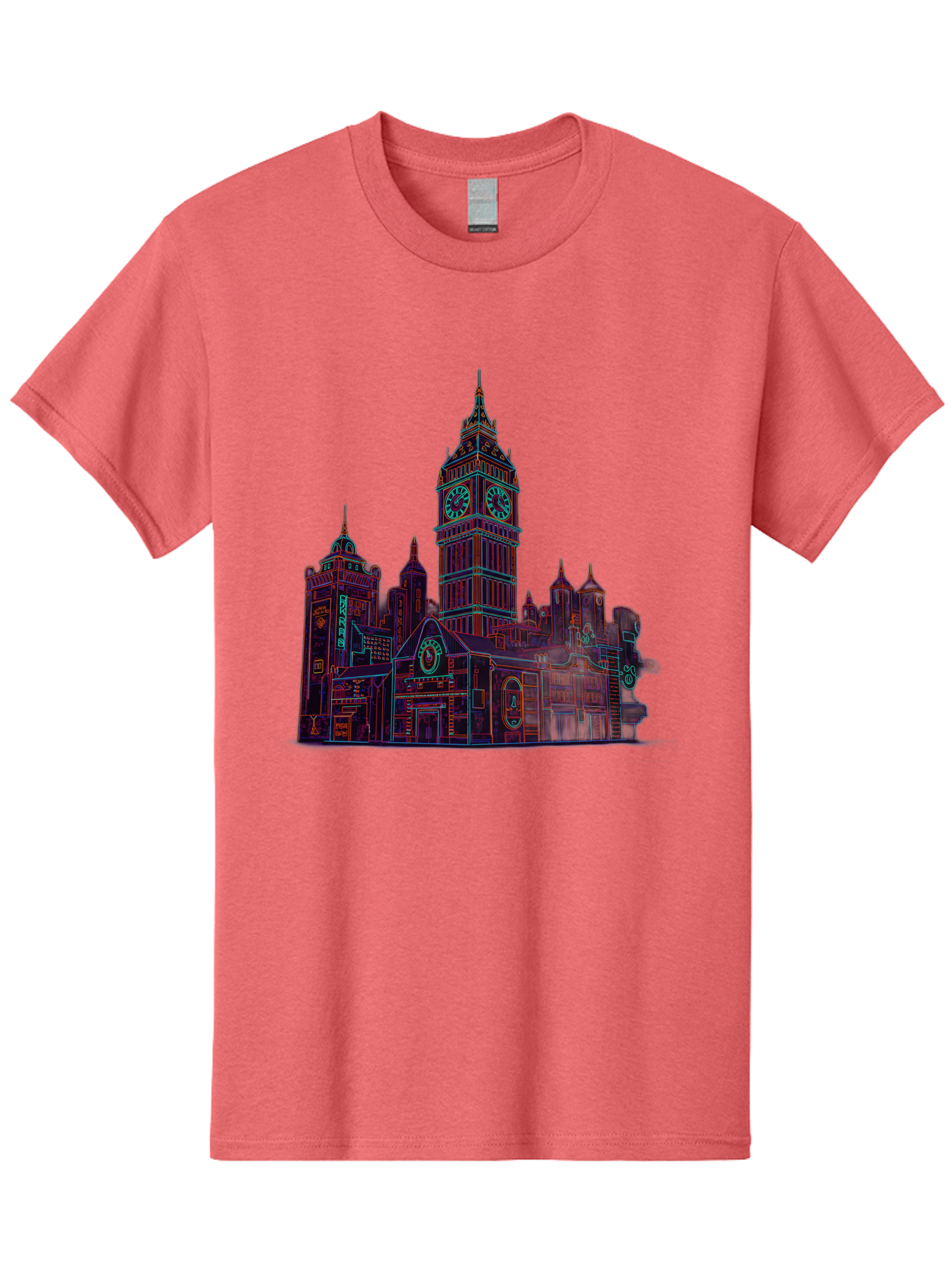 Big-Ben Men'S Graphic Tee, 100% Cotton, Comfortable Casual Summer Wear, Machine Washable, Big Ben, London Landmark, Clock Tower, Iconic Architecture, Gothic Style, Historic Building, Tourist Attraction, Cityscape, Urban Scene, Famous Monument, Baa160