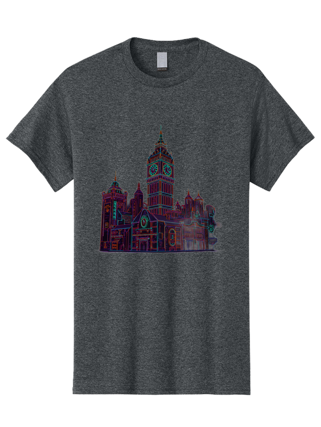 Big-Ben Men'S Graphic Tee, 100% Cotton, Comfortable Casual Summer Wear, Machine Washable, Big Ben, London Landmark, Clock Tower, Iconic Architecture, Gothic Style, Historic Building, Tourist Attraction, Cityscape, Urban Scene, Famous Monument, Baa160