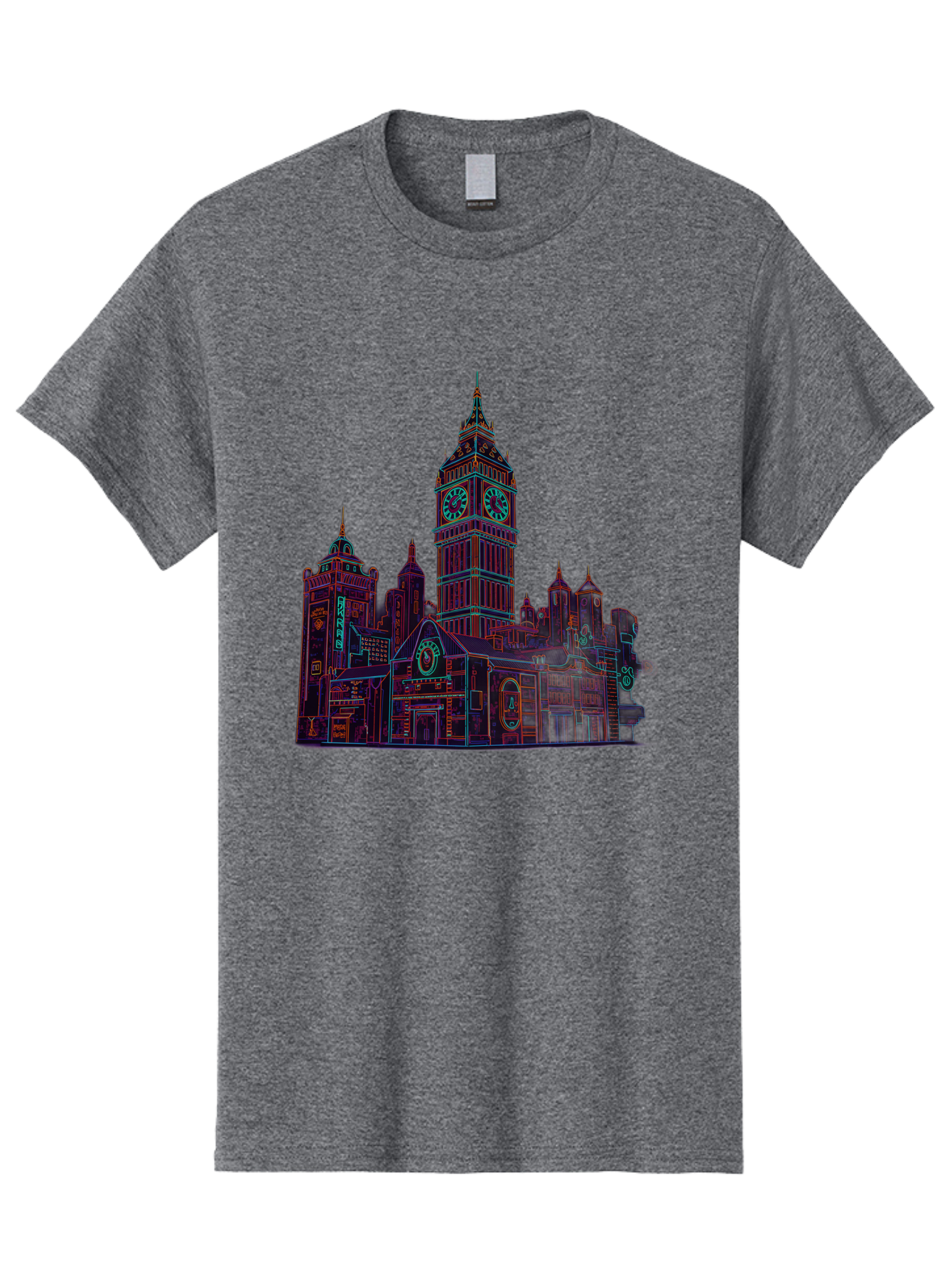 Big-Ben Men'S Graphic Tee, 100% Cotton, Comfortable Casual Summer Wear, Machine Washable, Big Ben, London Landmark, Clock Tower, Iconic Architecture, Gothic Style, Historic Building, Tourist Attraction, Cityscape, Urban Scene, Famous Monument, Baa160