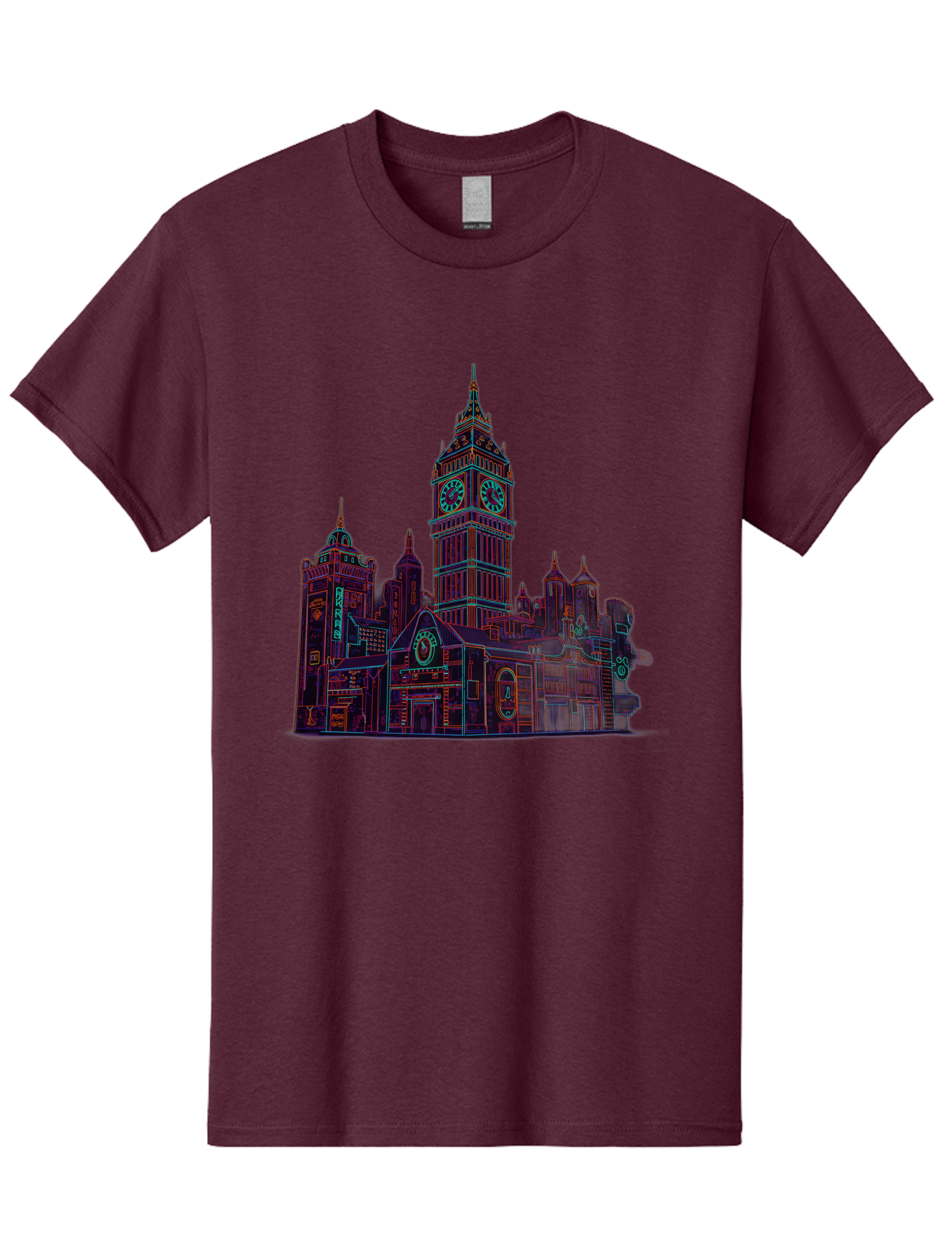 Big-Ben Men'S Graphic Tee, 100% Cotton, Comfortable Casual Summer Wear, Machine Washable, Big Ben, London Landmark, Clock Tower, Iconic Architecture, Gothic Style, Historic Building, Tourist Attraction, Cityscape, Urban Scene, Famous Monument, Baa160