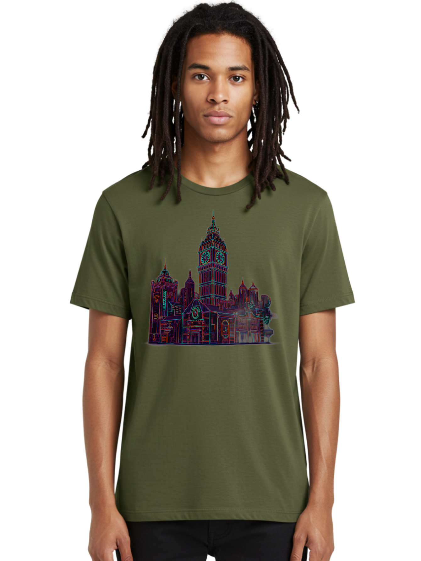Big-Ben Men'S Graphic Tee, 100% Cotton, Comfortable Casual Summer Wear, Machine Washable, Big Ben, London Landmark, Clock Tower, Iconic Architecture, Gothic Style, Historic Building, Tourist Attraction, Cityscape, Urban Scene, Famous Monument, Baa160