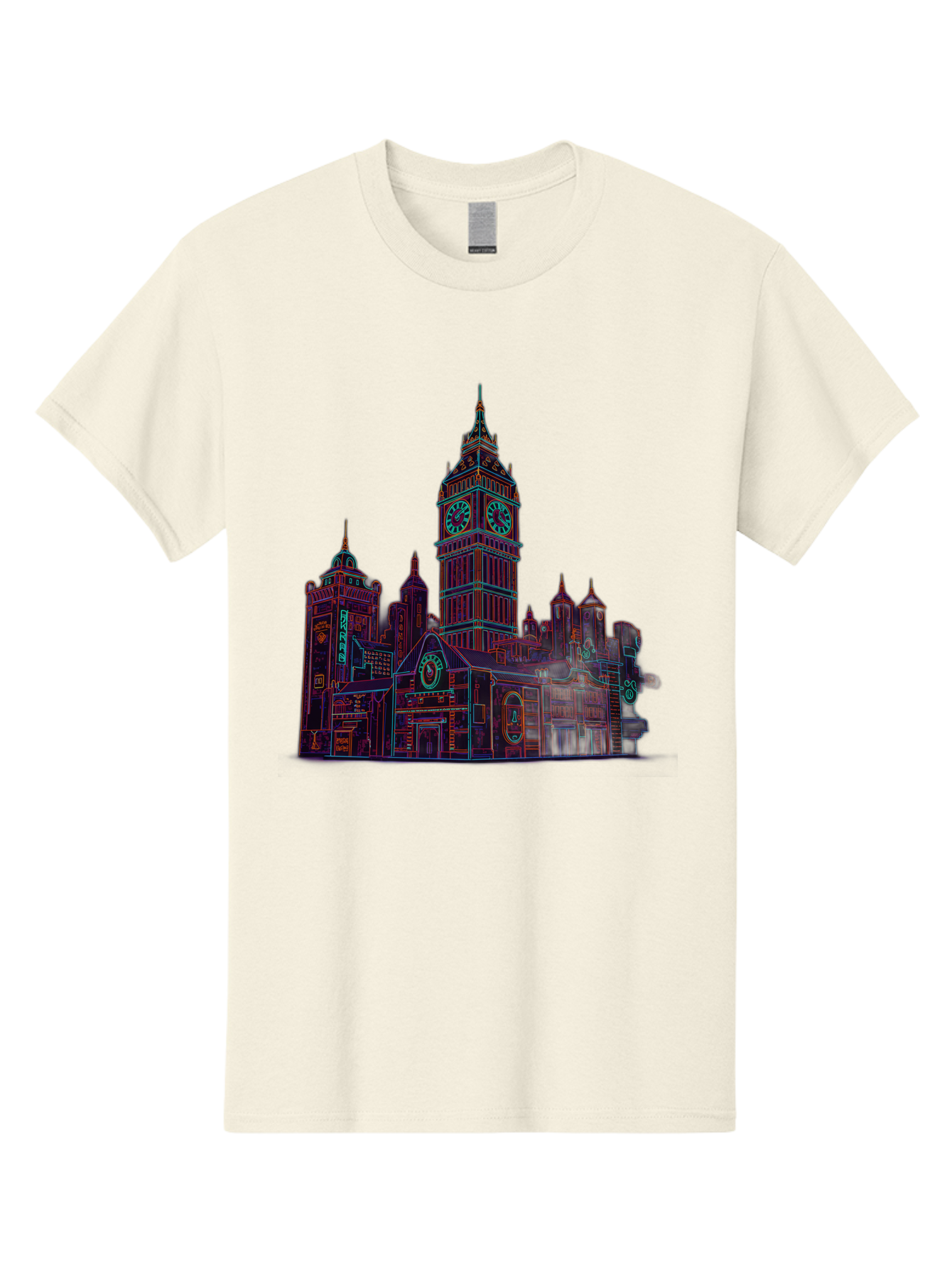 Big-Ben Men'S Graphic Tee, 100% Cotton, Comfortable Casual Summer Wear, Machine Washable, Big Ben, London Landmark, Clock Tower, Iconic Architecture, Gothic Style, Historic Building, Tourist Attraction, Cityscape, Urban Scene, Famous Monument, Baa160