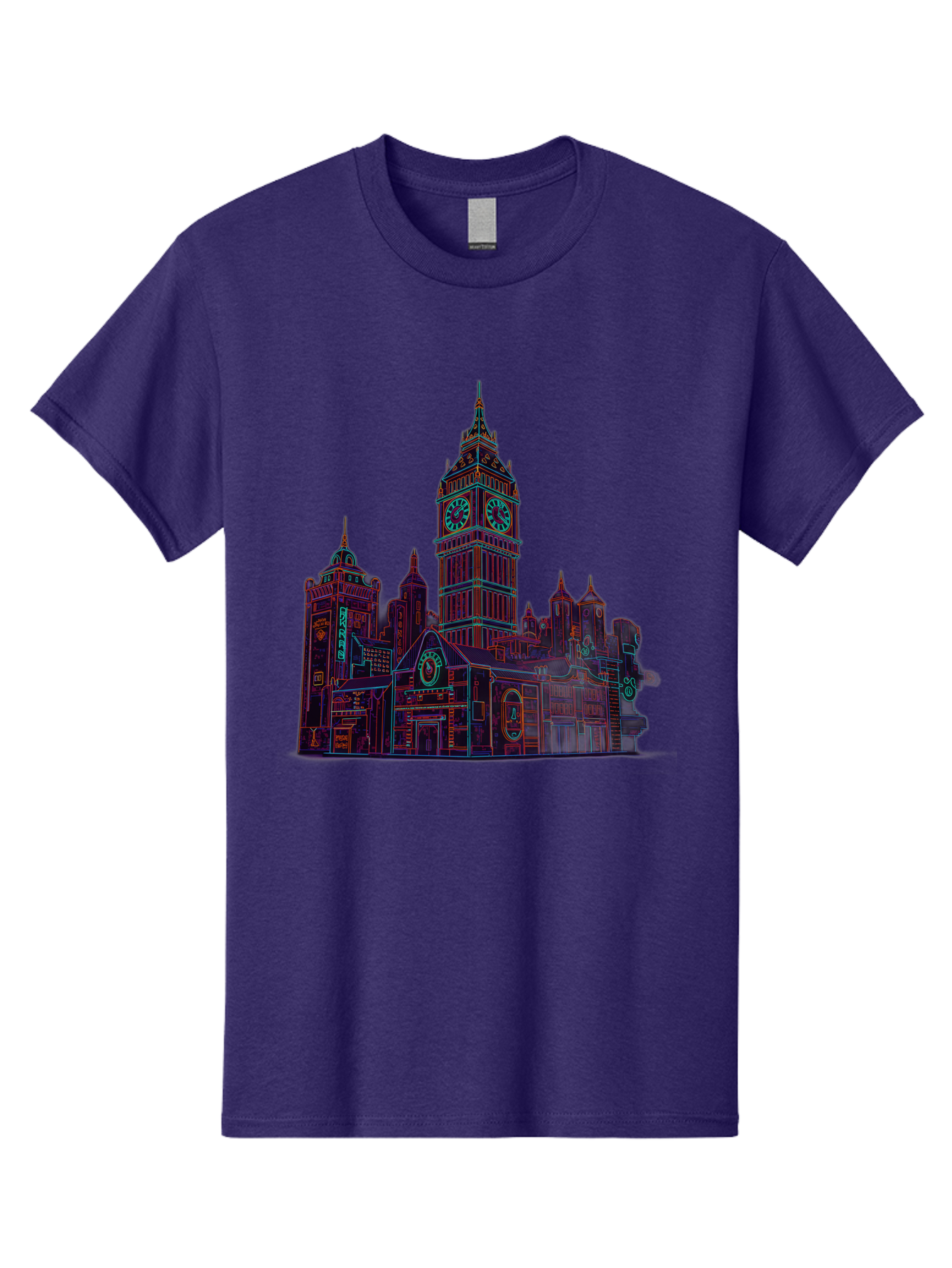 Big-Ben Men'S Graphic Tee, 100% Cotton, Comfortable Casual Summer Wear, Machine Washable, Big Ben, London Landmark, Clock Tower, Iconic Architecture, Gothic Style, Historic Building, Tourist Attraction, Cityscape, Urban Scene, Famous Monument, Baa160
