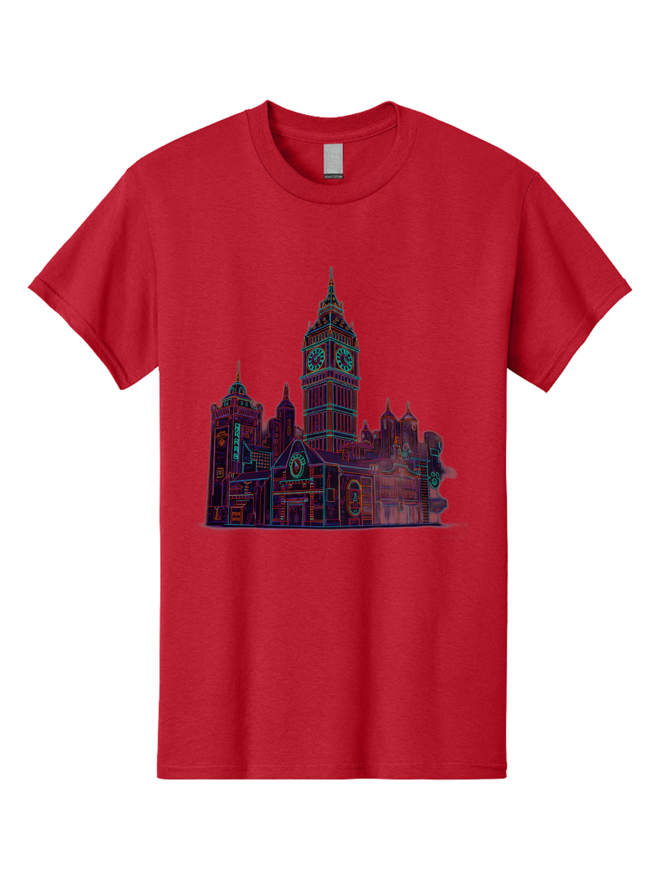 Big-Ben Men'S Graphic Tee, 100% Cotton, Comfortable Casual Summer Wear, Machine Washable, Big Ben, London Landmark, Clock Tower, Iconic Architecture, Gothic Style, Historic Building, Tourist Attraction, Cityscape, Urban Scene, Famous Monument, Baa160