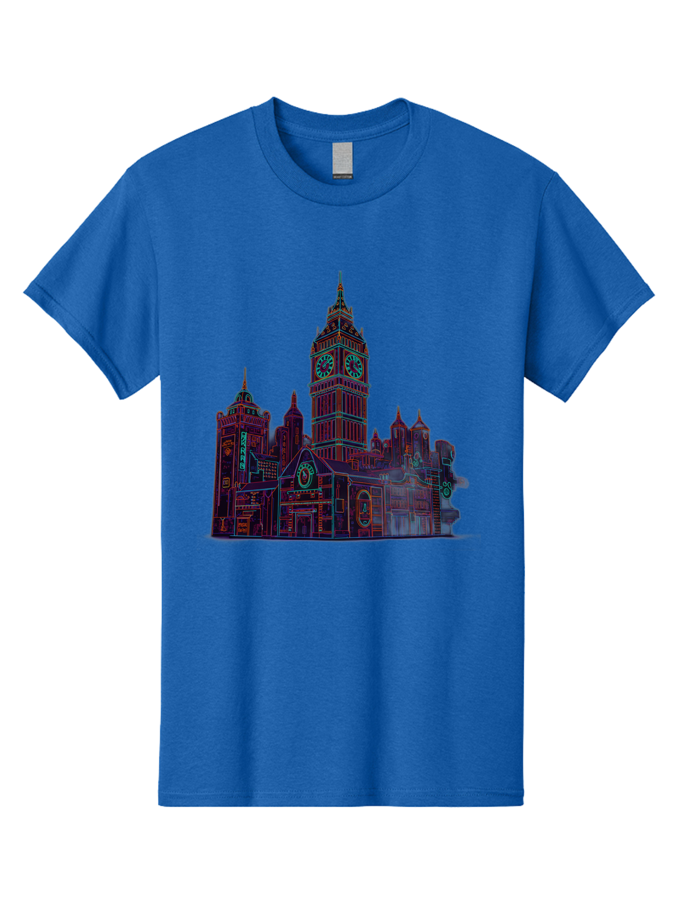 Big-Ben Men'S Graphic Tee, 100% Cotton, Comfortable Casual Summer Wear, Machine Washable, Big Ben, London Landmark, Clock Tower, Iconic Architecture, Gothic Style, Historic Building, Tourist Attraction, Cityscape, Urban Scene, Famous Monument, Baa160