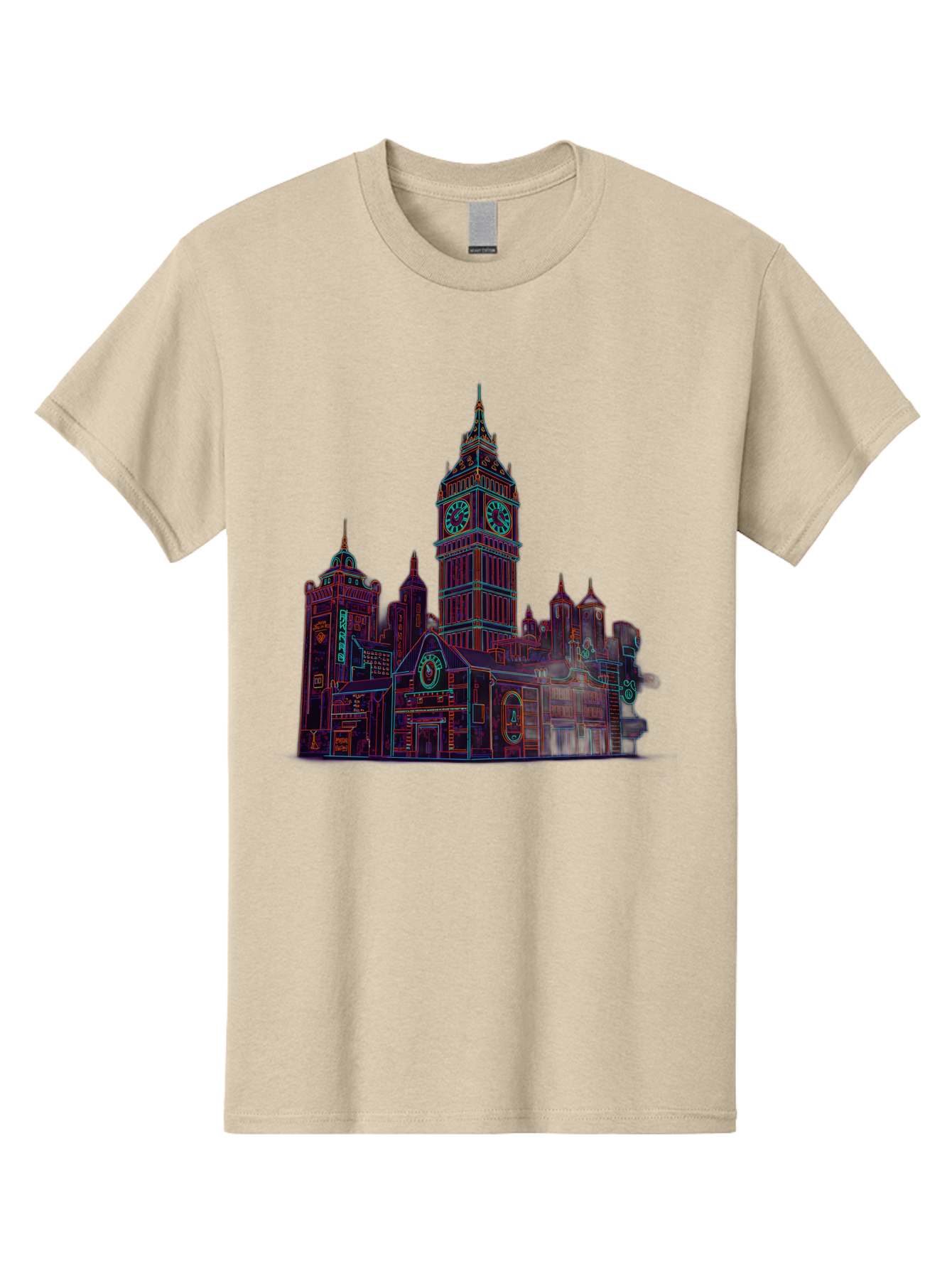 Big-Ben Men'S Graphic Tee, 100% Cotton, Comfortable Casual Summer Wear, Machine Washable, Big Ben, London Landmark, Clock Tower, Iconic Architecture, Gothic Style, Historic Building, Tourist Attraction, Cityscape, Urban Scene, Famous Monument, Baa160