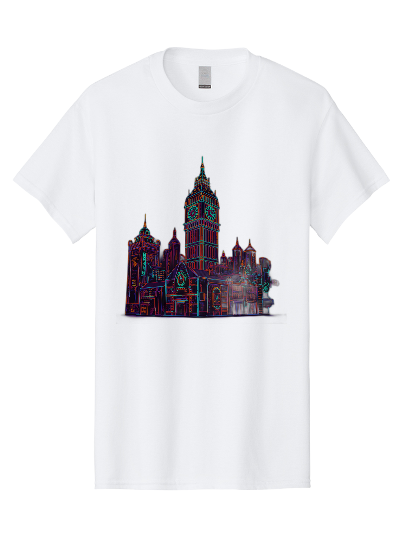 Big-Ben Men'S Graphic Tee, 100% Cotton, Comfortable Casual Summer Wear, Machine Washable, Big Ben, London Landmark, Clock Tower, Iconic Architecture, Gothic Style, Historic Building, Tourist Attraction, Cityscape, Urban Scene, Famous Monument, Baa160