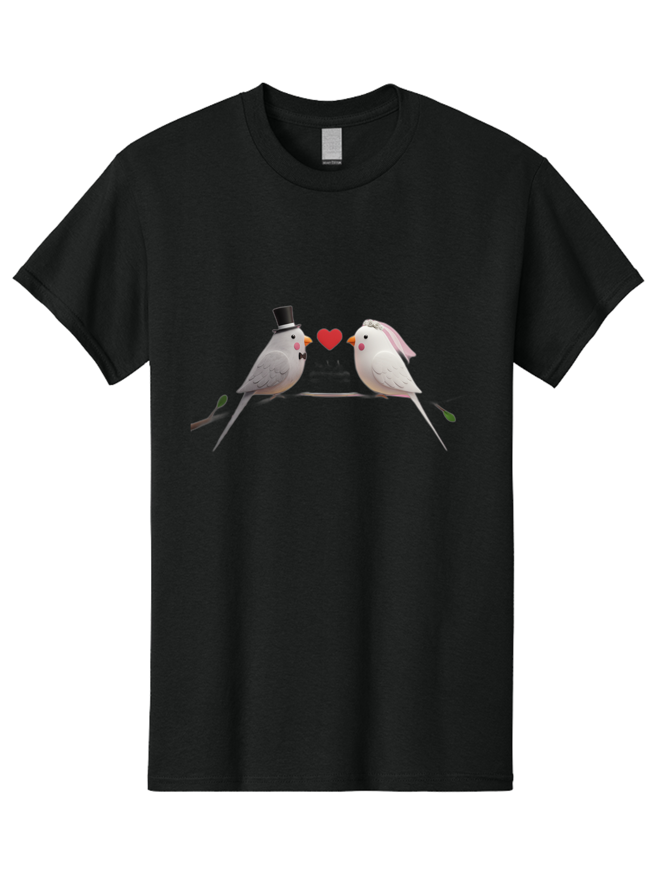 Birds-In-Love Men'S Graphic Tee, 100% Cotton, Comfortable Casual Summer Wear, Machine Washable, Paper Birds, Origami Art, Cute Couple, Wedding Theme, Love Heart, Wedding Decorations, Romantic Ambiance, Handmade Crafts, Valentines Day Gift Baa162