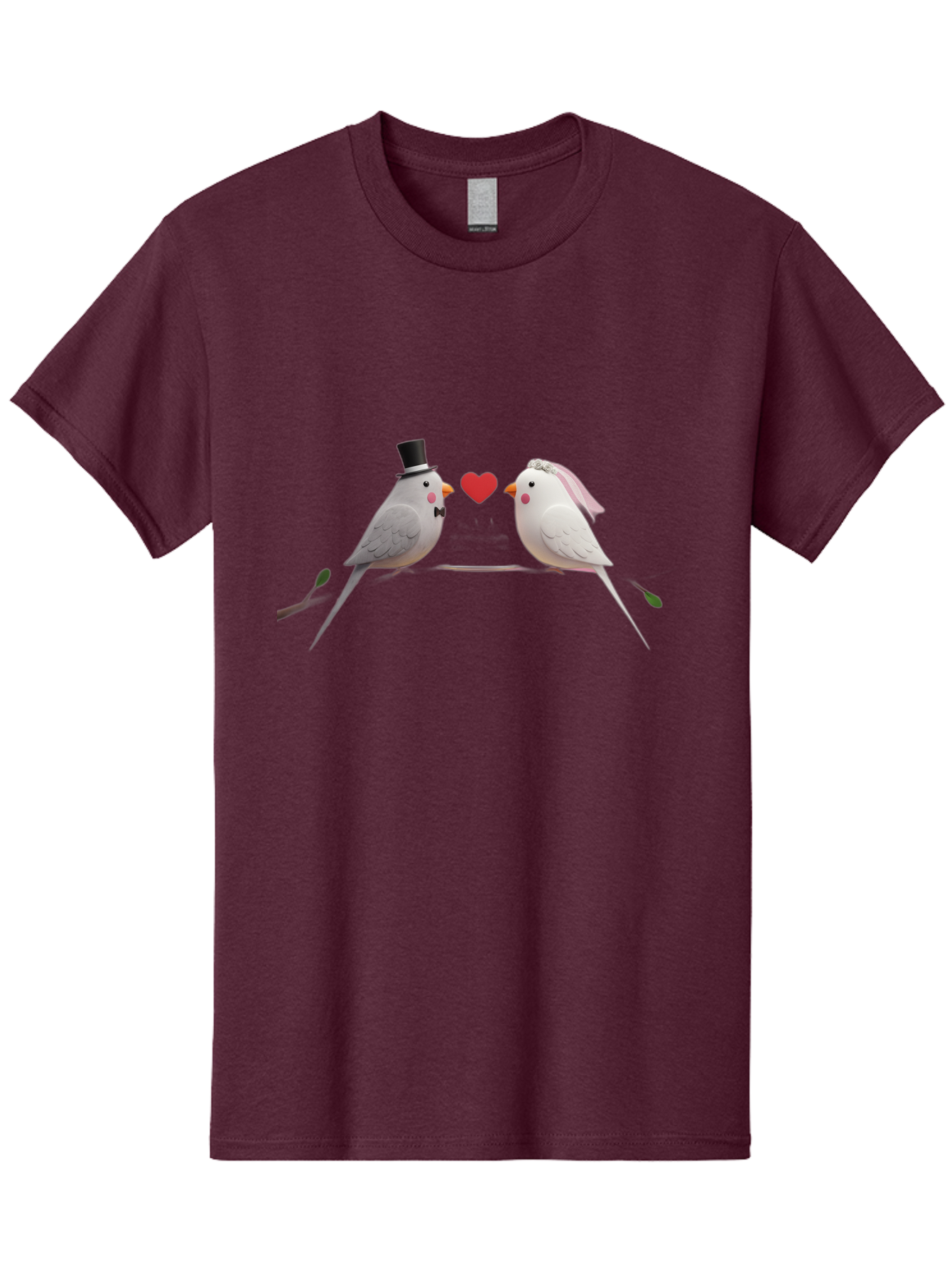 Birds-In-Love Men'S Graphic Tee, 100% Cotton, Comfortable Casual Summer Wear, Machine Washable, Paper Birds, Origami Art, Cute Couple, Wedding Theme, Love Heart, Wedding Decorations, Romantic Ambiance, Handmade Crafts, Valentines Day Gift Baa162
