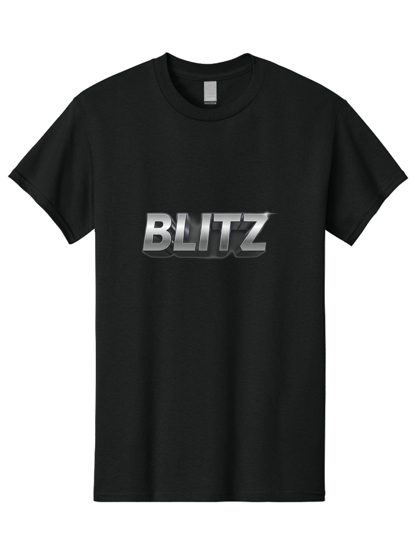 Blitz Men'S Graphic Tee, 100% Cotton, Comfortable Casual Summer Wear, Machine Washable, Silver Metallic Text, 3D Effect, High Energy, Bold Typography, Modern Design, Intense, Dynamic, Futuristic Style Baa168